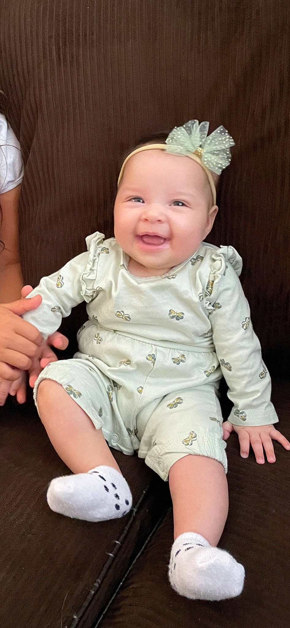 Victoria joined the competition — help win amazing prizes! baby, baby_toddler_clothing, cheek, eye, face, finger, flash_photography, hairstyle, happy, head, headgear, headwear, joy, knee, lip, person, pink, skin, sleeve, smile