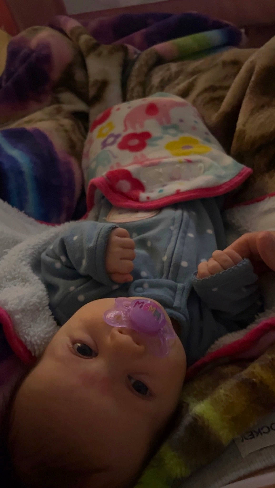 Arya joined the competition — help win amazing prizes! baby, baby_toddler_clothing, bedtime, cheek, child, comfort, eyelash, gesture, happy, head, linens, lip, mouth, nose, person, pink, skin, smile, textile, thumb