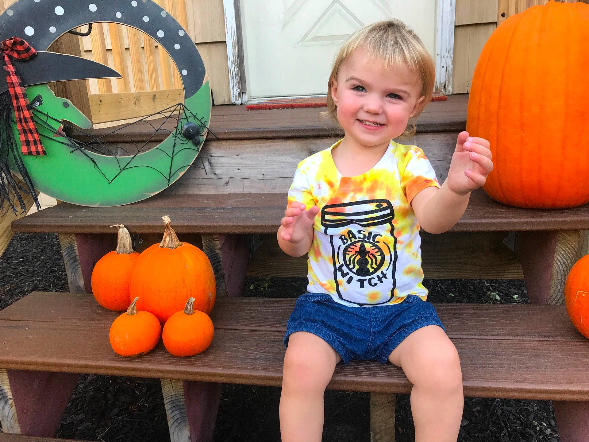 Riley is registered to the contest to win money with this photo: calabaza, child, fun, joy, person, pumpkin, toddler, winter_squash