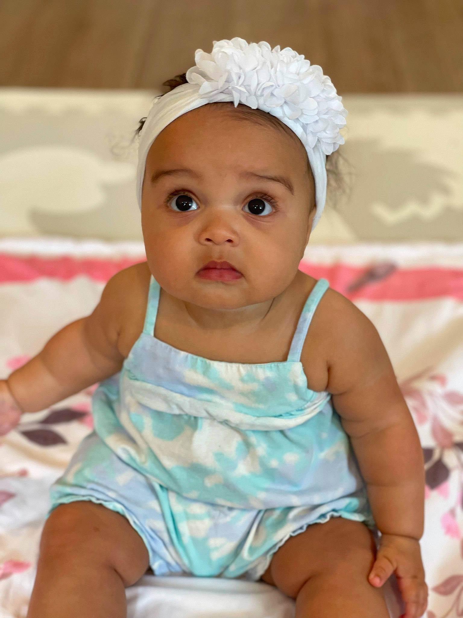 Joselynn joined the competition — help win amazing prizes! baby, baby_toddler_clothing, cap, child, comfort, costume_hat, event, fashion_accessory, flash_photography, fun, hair_accessory, happy, headband, headpiece, iris, person, pink, sitting, skin, surprise