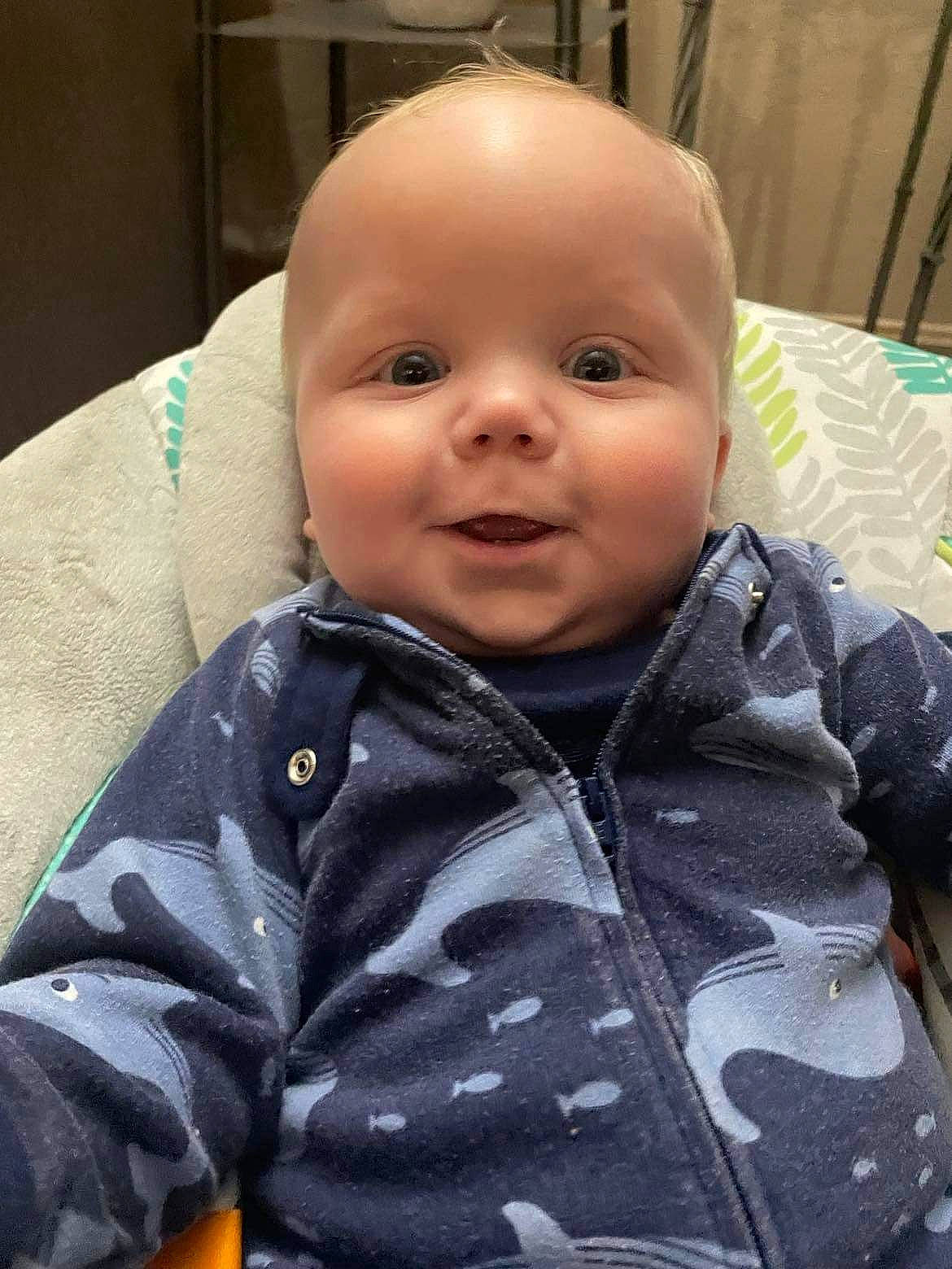 Timothy joined the competition — help win amazing prizes! baby, baby_toddler_clothing, cheek, child, collar, comfort, eye, eyebrow, happy, iris, nose, pattern, person, sitting, skin, sleeve, smile, toddler