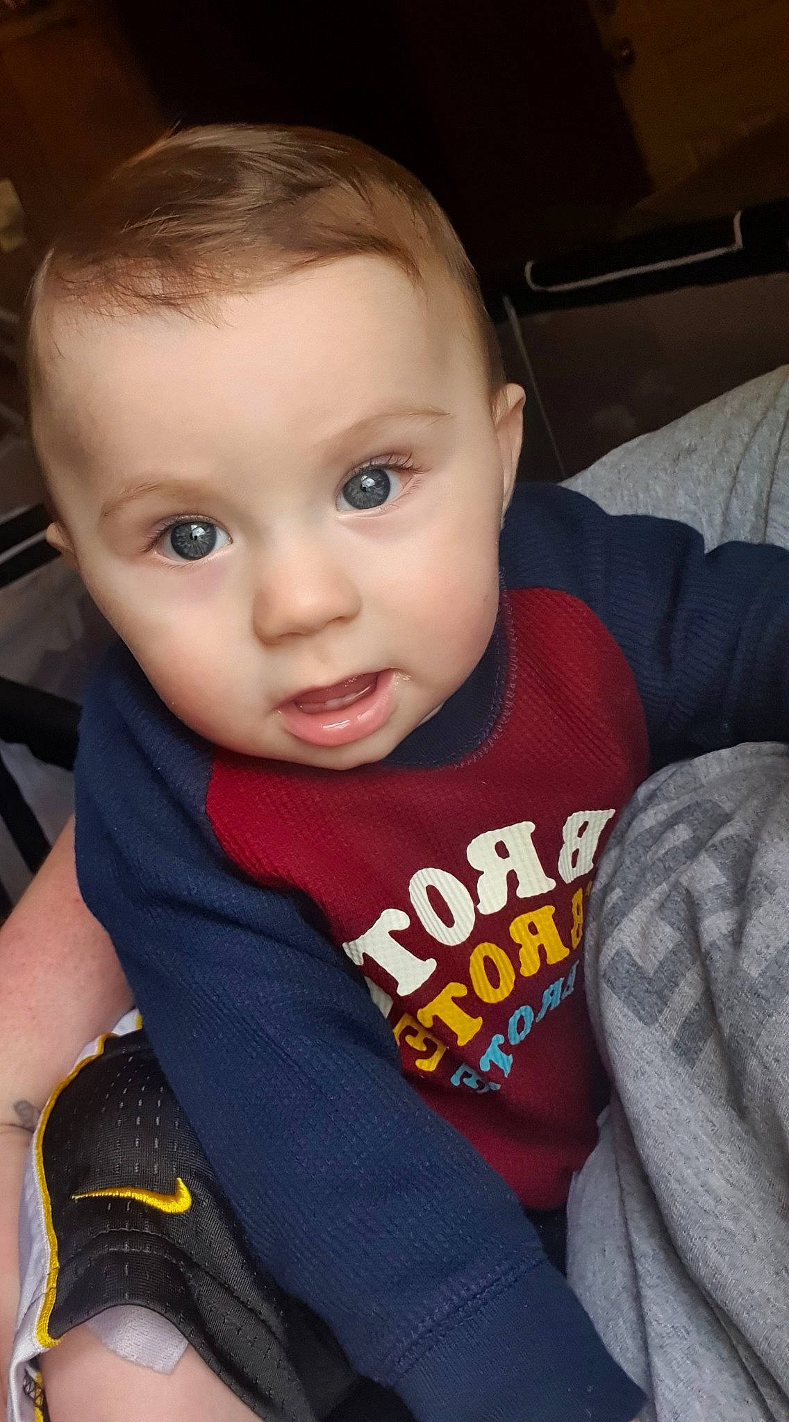 Kingstyn joined the competition — help win amazing prizes! baby, baby_toddler_clothing, cheek, chin, cool, eyebrow, facial_expression, forehead, fun, iris, lip, mammal, mouth, nose, person, skin, sleeve, smile, standing, t_shirt