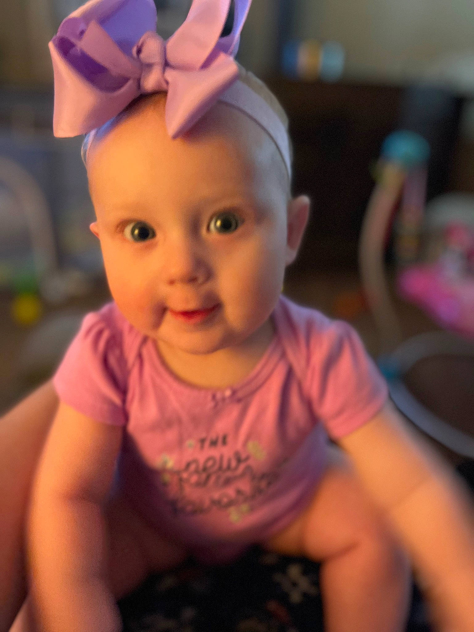 Scarlett is registered to the contest to win money with this photo: baby, baby_toddler_clothing, beauty, cap, cheek, child, costume_hat, ear, electric_blue, fashion_accessory, fun, happy, headgear, magenta, person, pink, purple, skin, smile, toddler