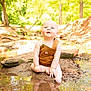 Graesyn joined the competition — help win amazing prizes! baby, child, overalls, water, creek, sand, outdoor, nature, trees, sunlight, reflection, barefoot, summer, greenery, riverbank, curious, sitting, infant, daylight, young