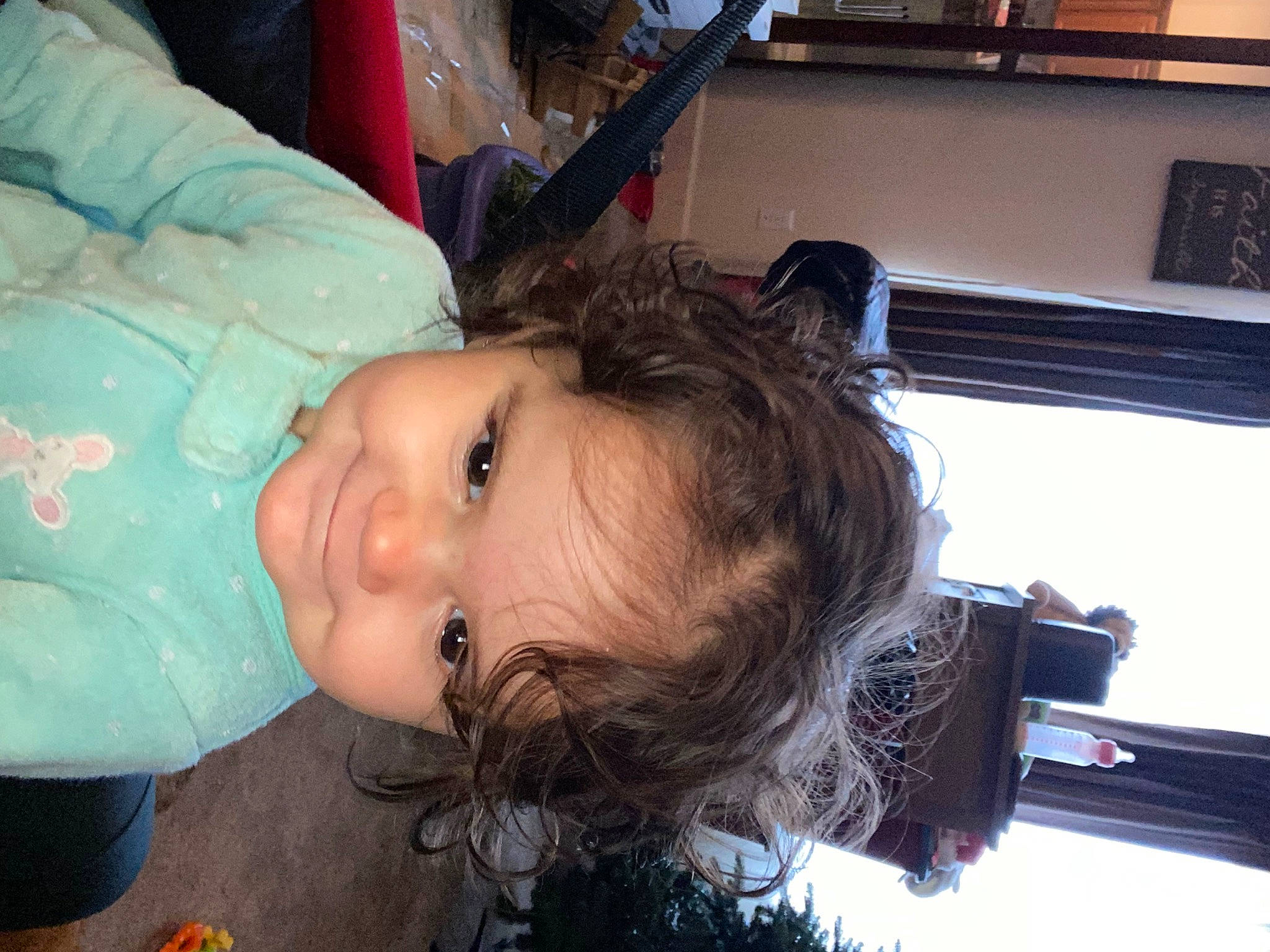 Kaycee is registered to the contest to win money with this photo: cheek, child, ear, eyebrow, eyelash, fun, hairstyle, happy, joy, mouth, nose, person, room, skin, throat, toddler, vacation