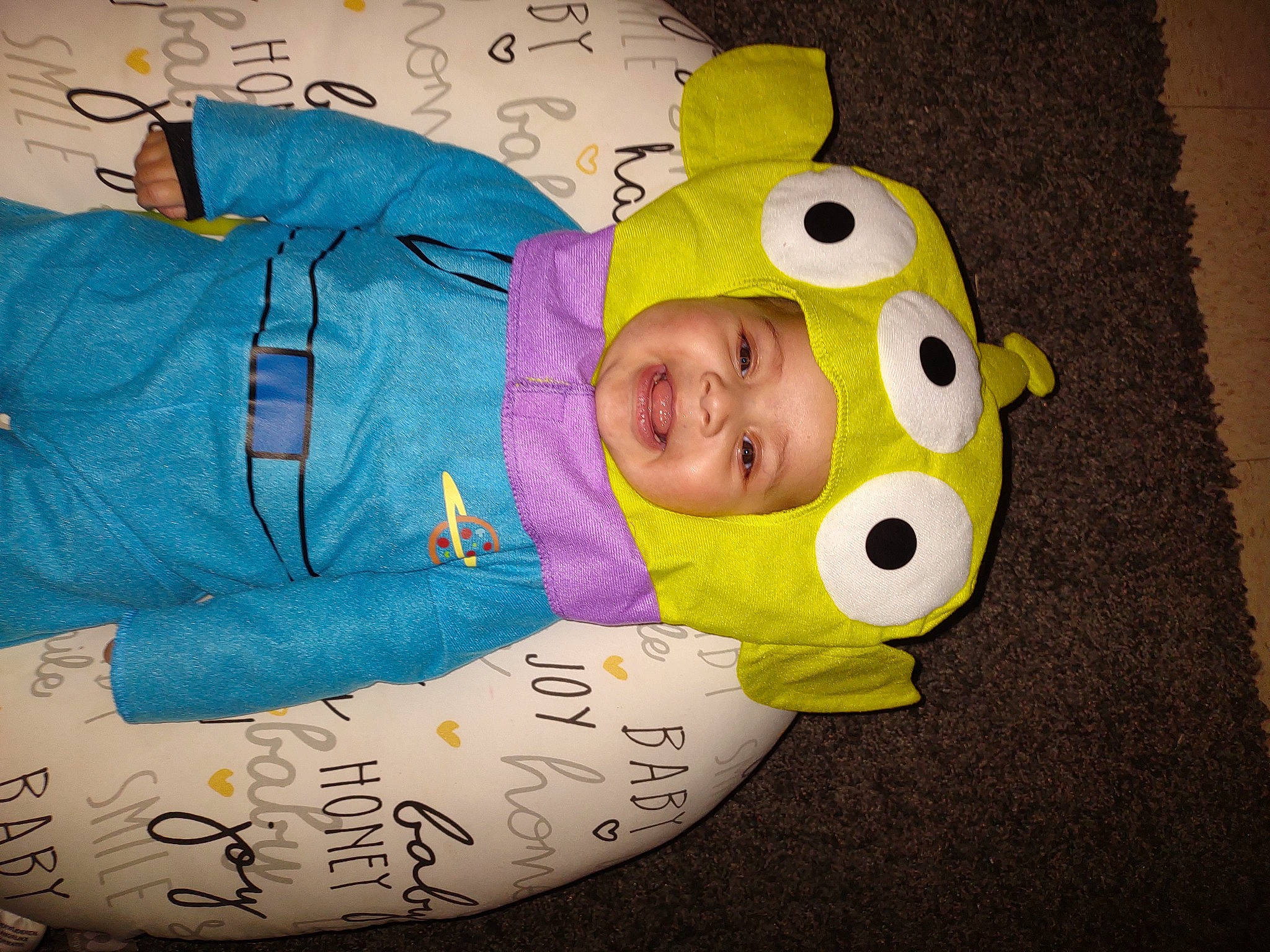 Mazikeen joined the competition — help win amazing prizes! baby, baby_products, baby_toddler_clothing, child, comfort, electric_blue, eye, face, fun, happy, headwear, orange, person, polar_fleece, room, sleeve, smile, textile, toddler