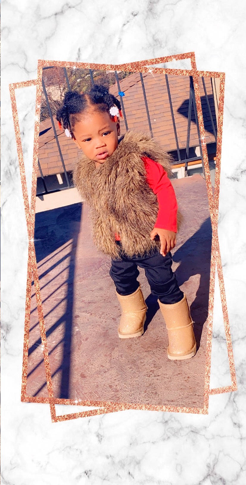 Princess Anttanae is registered to the contest to win money with this photo: child, child_model, denim, fur, person, play, toddler