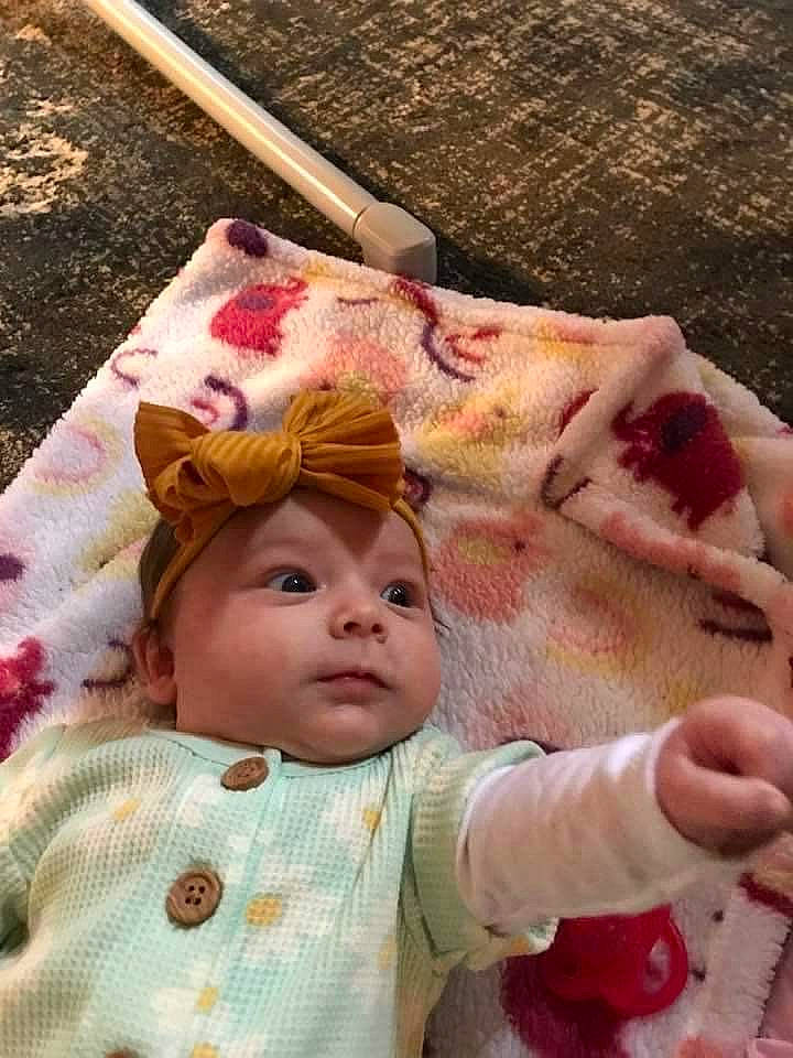 Olivia joined the competition — help win amazing prizes! baby, baby_toddler_clothing, beauty, cheek, chin, eye, face, facial_expression, gesture, head, iris, lip, nose, people, person, photograph, pink, skin, sleeve, textile