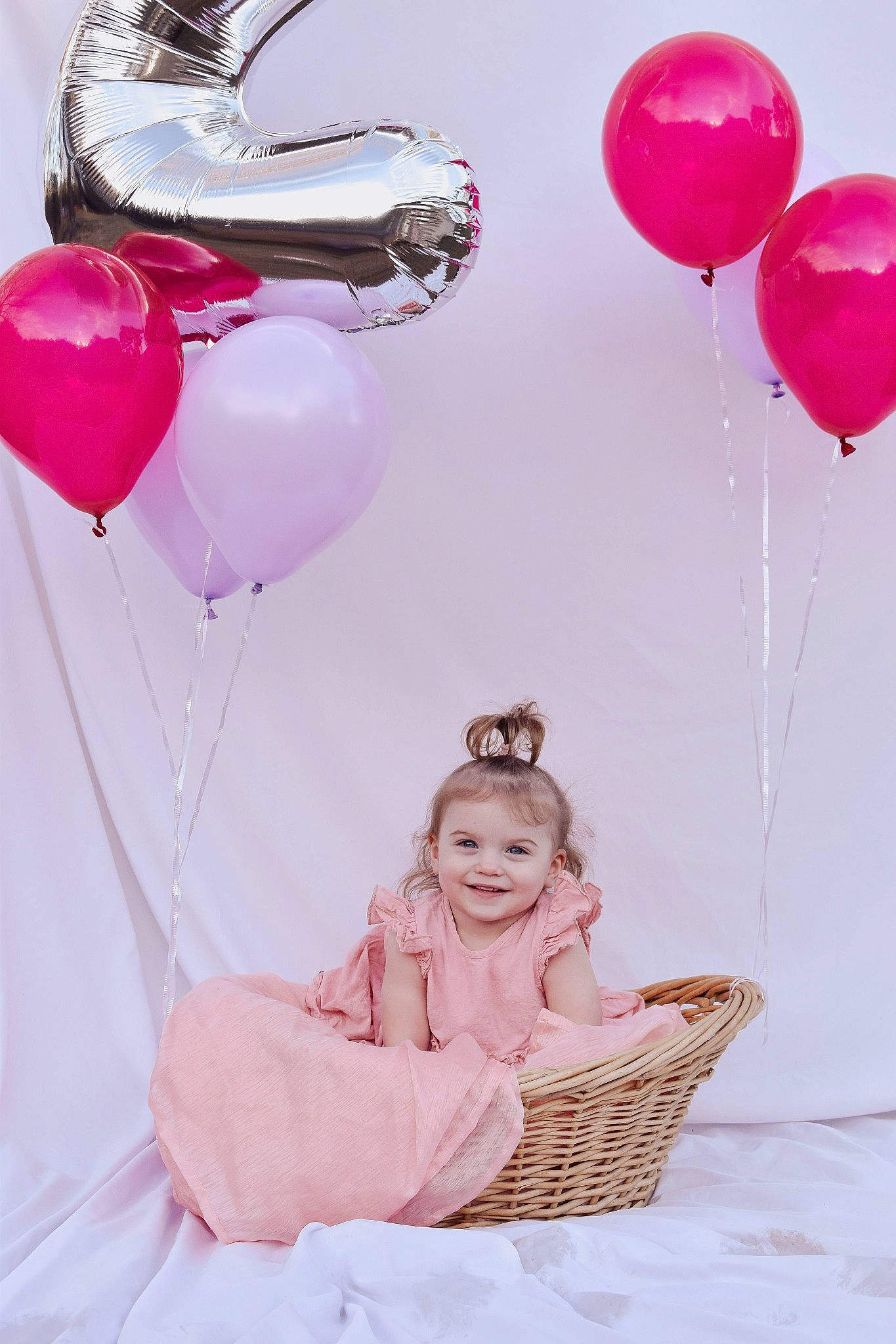 Kendell joined the competition — help win amazing prizes! balloon, beauty, chair, decoration, event, fashion_accessory, fun, happy, heart, joy, magenta, party, party_supply, person, photograph, photography, pink, sitting, smile, sweetness