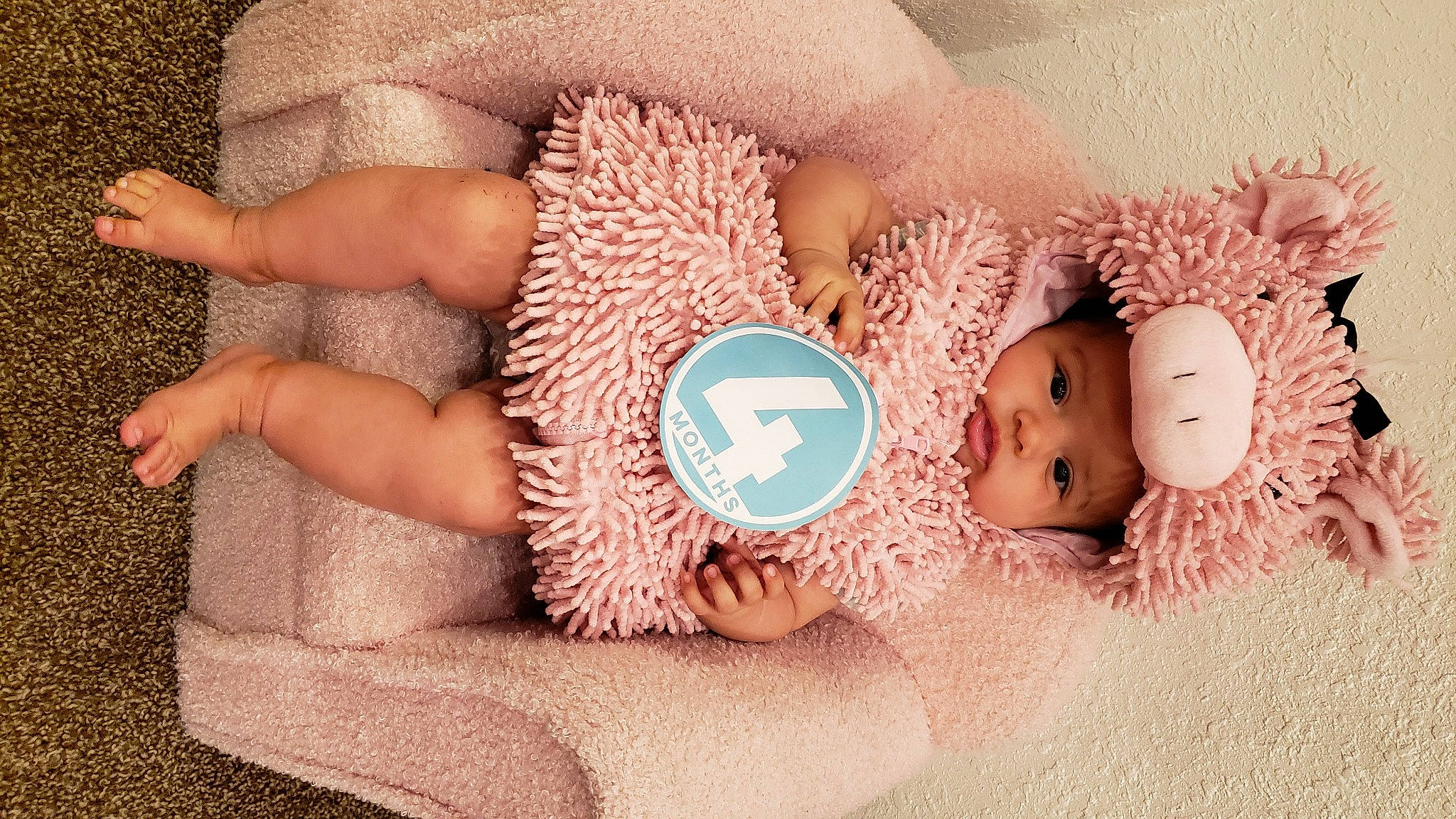 Shayla joined the competition — help win amazing prizes! baby_sleeping, baby_toddler_clothing, comfort, doll, eye, eyelash, fawn, finger, hand, head, headgear, headwear, human_body, leg, mammal, nail, person, pink, skin, textile