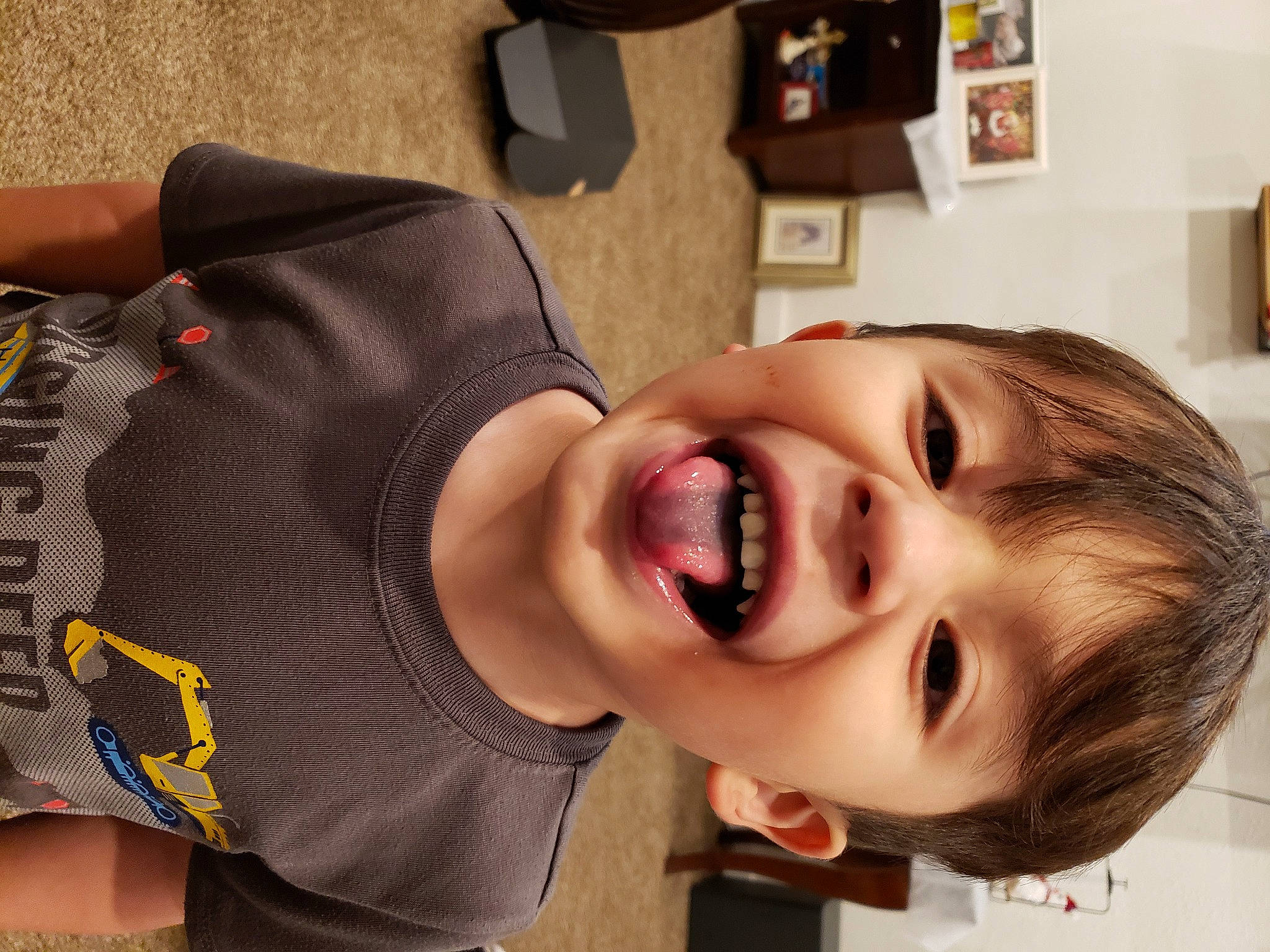 Jayden is registered to the contest to win money with this photo: baby, baby_laughing, baby_toddler_clothing, cheek, child, eyelash, flooring, fun, happy, jaw, laugh, lip, neck, nose, person, picture_frame, sleeve, smile, t_shirt, toddler