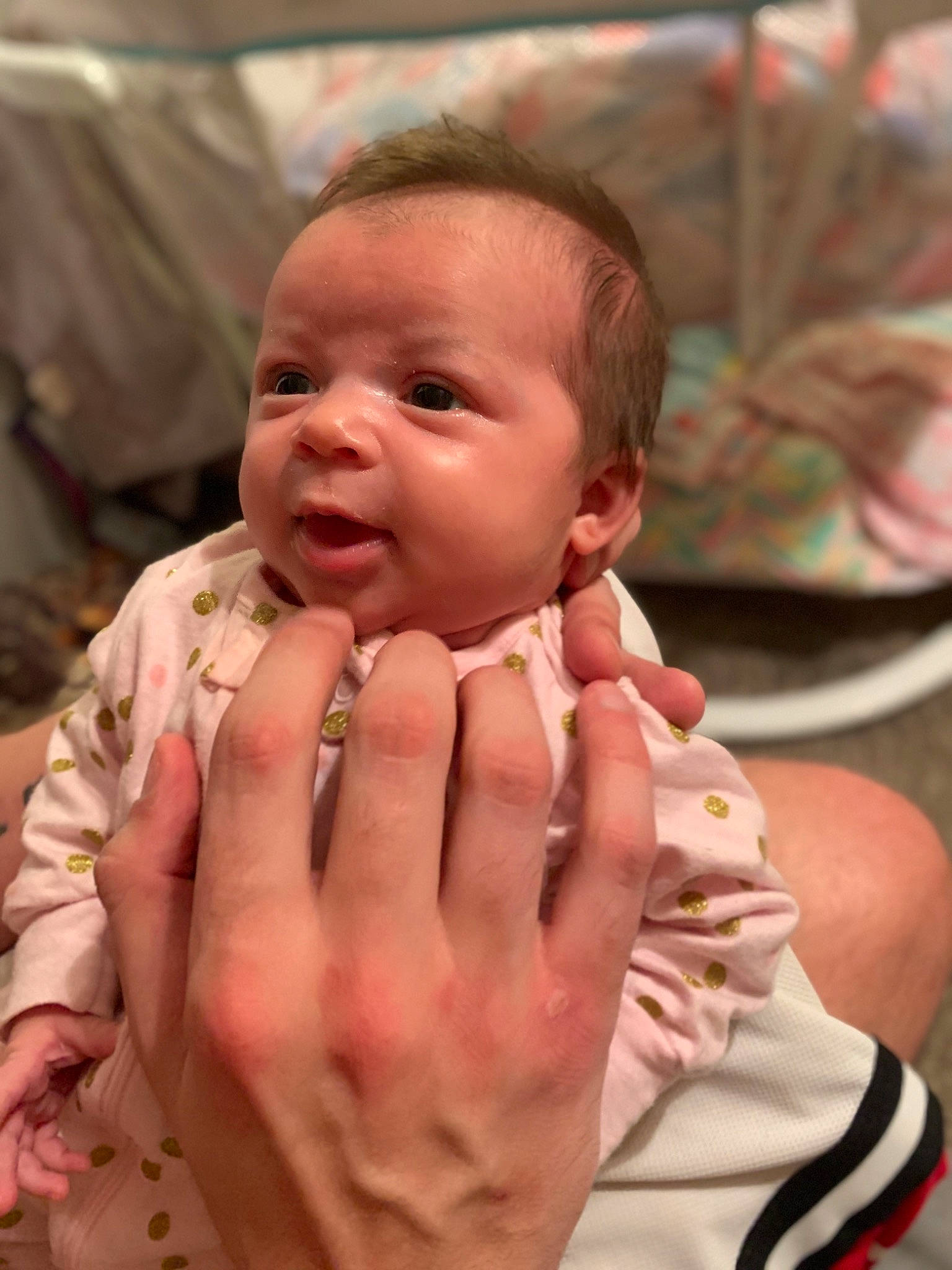 Aulani is registered to the contest to win money with this photo: baby, cheek, child, face, facial_expression, finger, gesture, hand, head, mouth, nose, person, skin, thumb, toddler