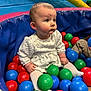 Isla-Rose joined the competition — help win amazing prizes! baby, infant, child, ball_pit, colorful_balls, blue_wall, white_dress, tights, sitting, indoor_play, play_area, plastic_ball, portrait, cheeks, curious, soft_lighting, playground_equipment, cute, seated, hand