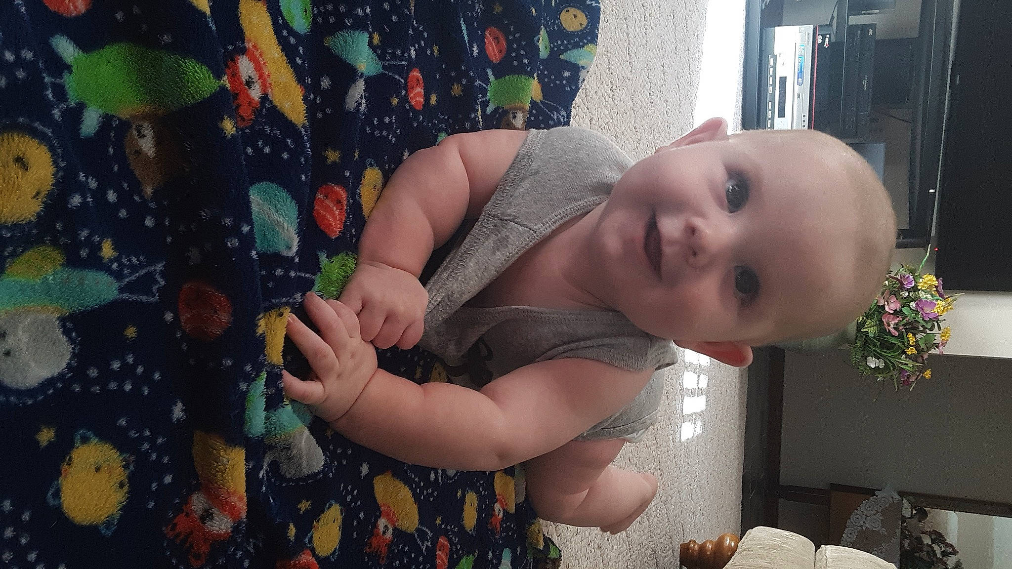 Graeson is registered to the contest to win money with this photo: arm, black_hair, cheek, child, finger, joy, mouth, person, toddler, trunk