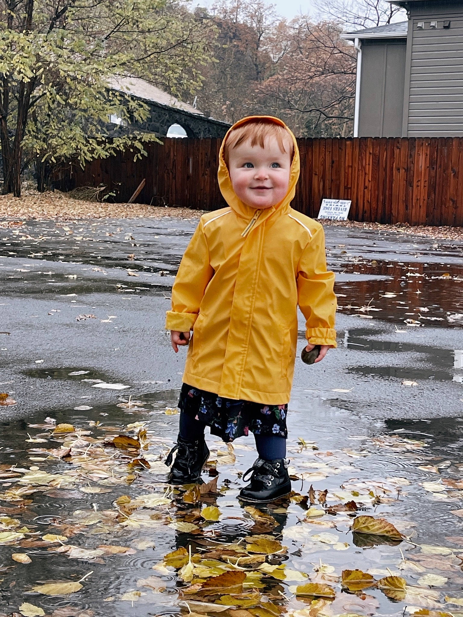 Baylee joined the competition — help win amazing prizes! asphalt, child, eye, freezing, fun, grass, happy, jacket, joy, leisure, outerwear, people_in_nature, person, public_space, puddle, road_surface, smile, snow, tints_and_shades, toddler