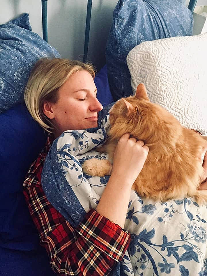 Henri joined the competition — help win amazing prizes! blond, canidae, carnivore, cat, child, comfort, companion_dog, design, dog, dog_breed, felidae, fur, hug, interaction, nap, pattern, plaid, puppy_love, sporting_group, tartan