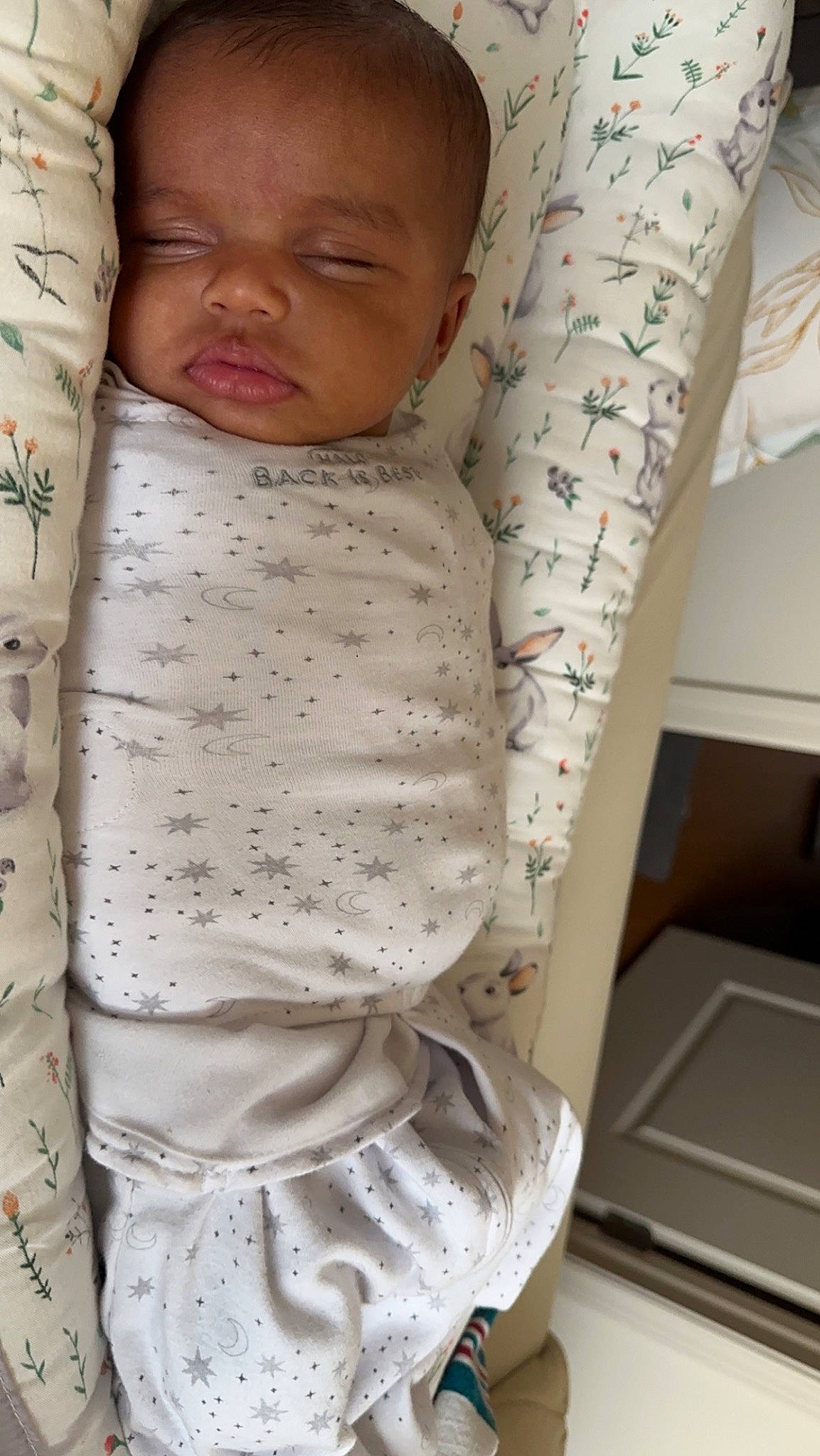 Brielle is registered to the contest to win money with this photo: abdomen, arm, baby, baby_sleeping, baby_toddler_clothing, bedding, chest, child, comfort, dress_shirt, elbow, gesture, linens, pattern, person, skin, sleeve, thigh, toddler, trunk