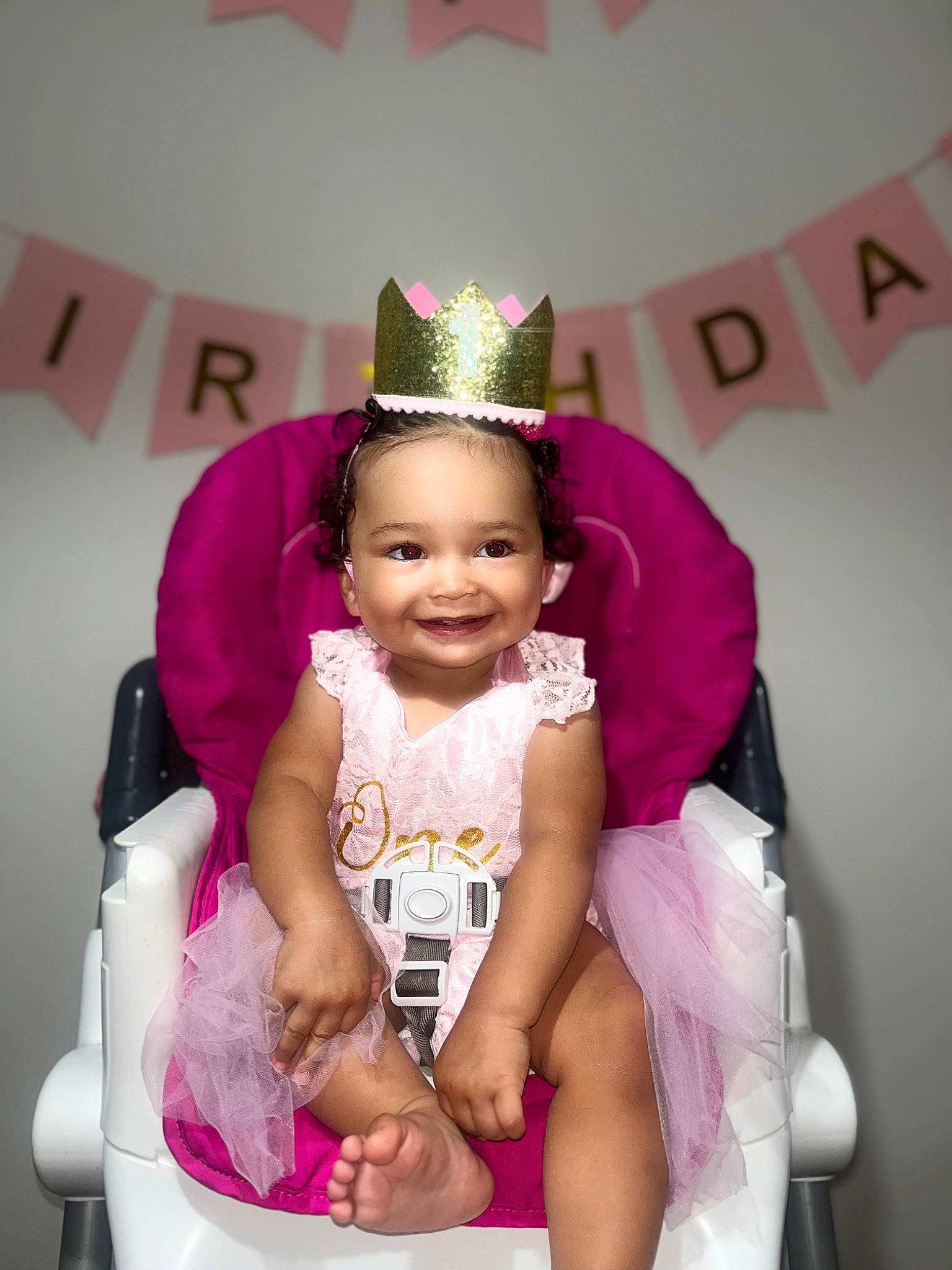 Layla joined the competition — help win amazing prizes! baby_toddler_clothing, birthday, child, costume_hat, crown, event, fashion_accessory, fun, hair_accessory, happy, hat, headpiece, jewellery, joy, magenta, party_hat, party_supply, person, pink, product