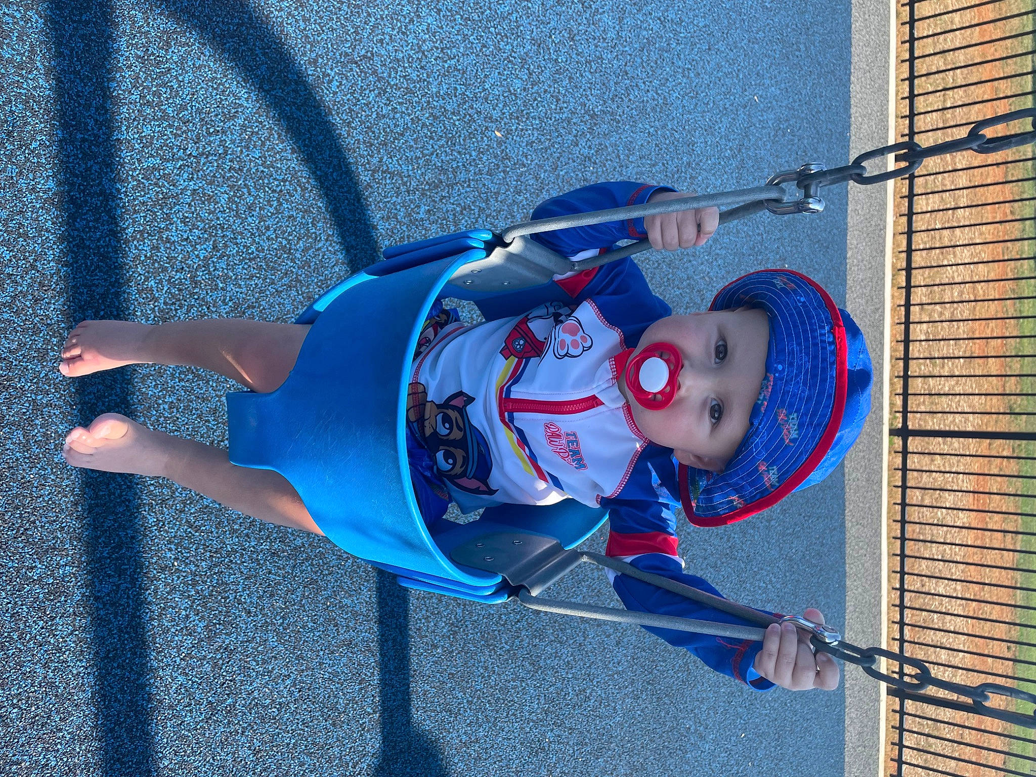 Jackson joined the competition — help win amazing prizes! azure, baby_toddler_clothing, blue, carmine, child, costume, electric_blue, fun, hat, headwear, mesh, person, personal_protective_equipment, recreation, smile, sportswear, thigh, toddler