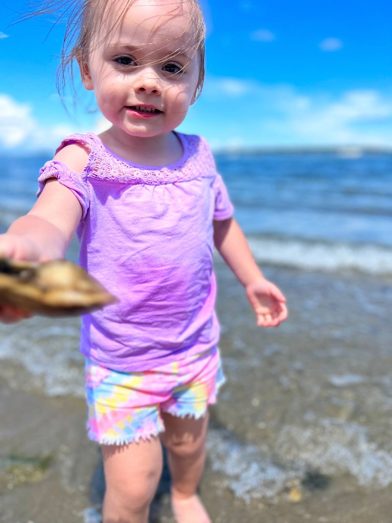 Melody joined the competition — help win amazing prizes! azure, baby_toddler_clothing, cloud, electric_blue, eye, fun, gesture, grass, happy, iris, magenta, people_in_nature, person, pink, shorts, sky, sleeve, summer, t_shirt, toddler