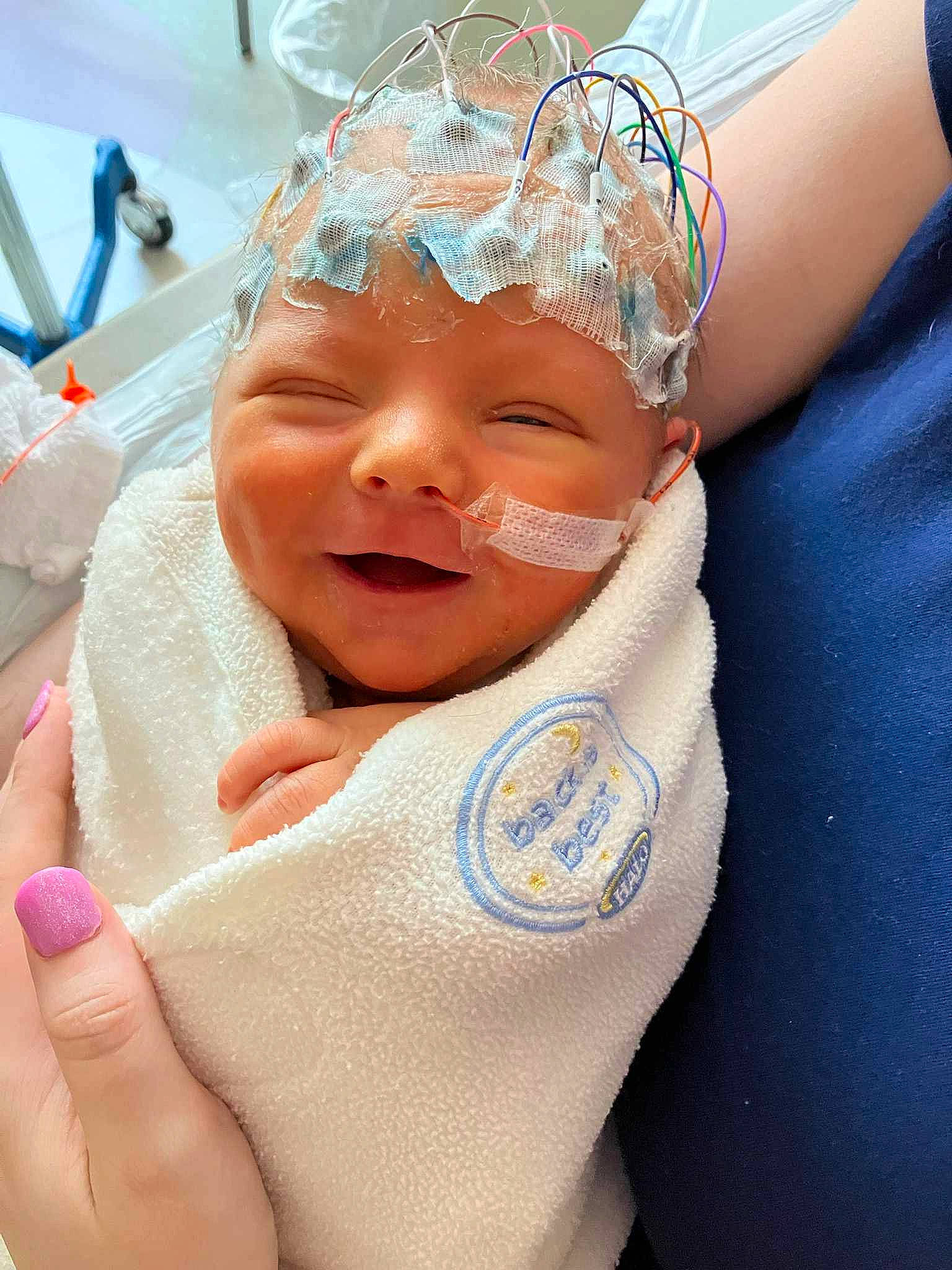 Linkin joined the competition — help win amazing prizes! azure, baby, baby_products, baby_toddler_clothing, cap, child, comfort, electric_blue, face, fashion_accessory, finger, fun, happy, hat, headgear, headwear, person, personal_protective_equipment, skin, smile