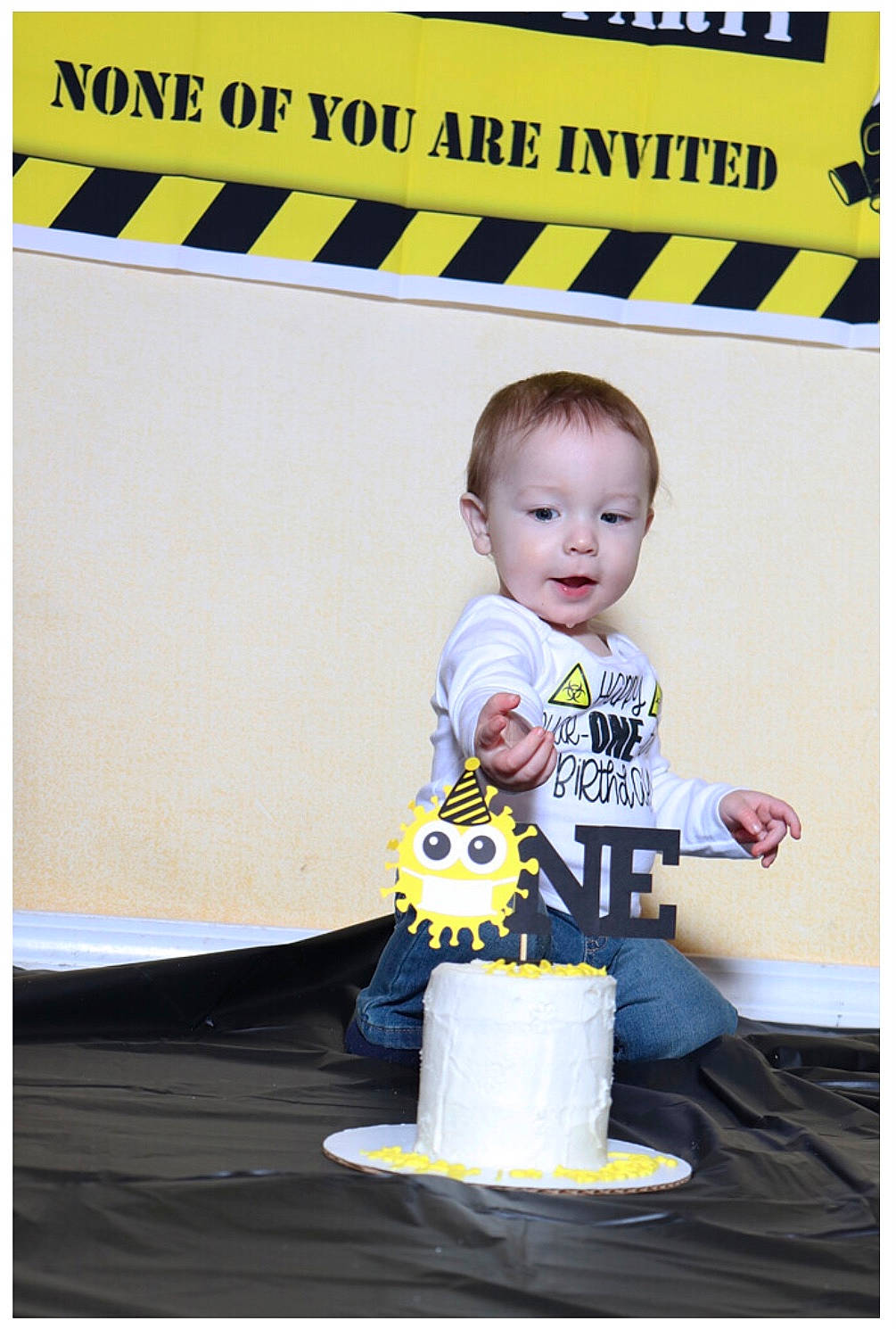 Kolsen joined the competition — help win amazing prizes! baby, baby_toddler_clothing, birthday, child, facial_expression, font, fun, happy, logo, machine, person, photograph, play, recreation, rectangle, sitting, snapshot, sugar_cake, t_shirt, toddler