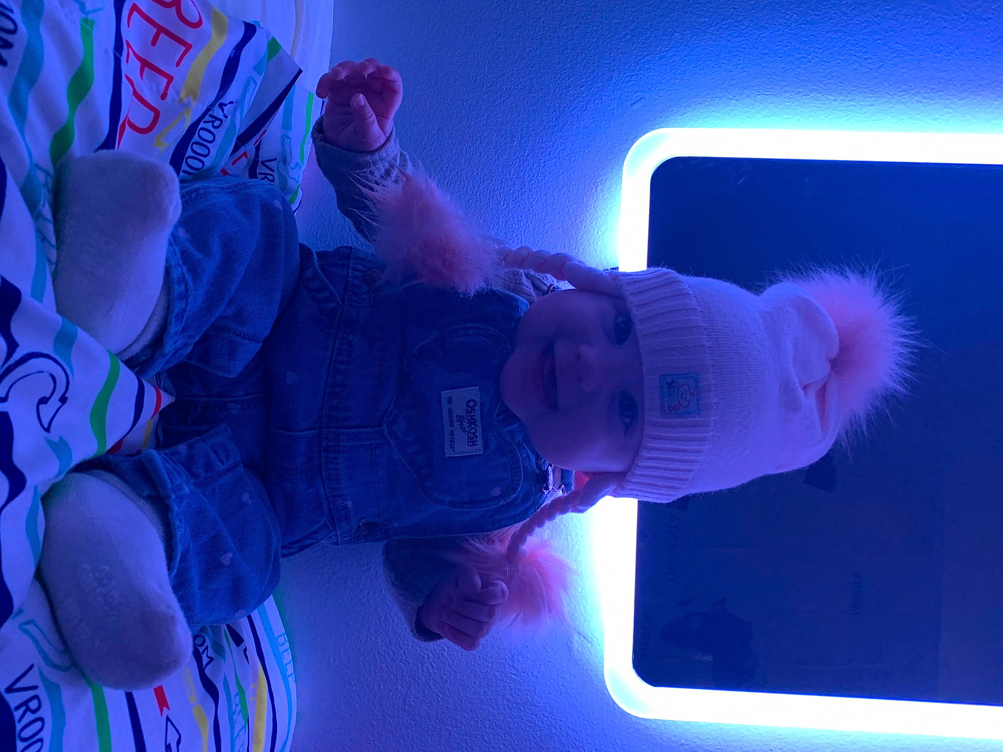 Karlee is registered to the contest to win money with this photo: animation, azure, child, elbow, electric_blue, entertainment, event, fictional_character, fun, gesture, hat, headwear, joy, magenta, organism, performance, performing_arts, person, purple, toddler