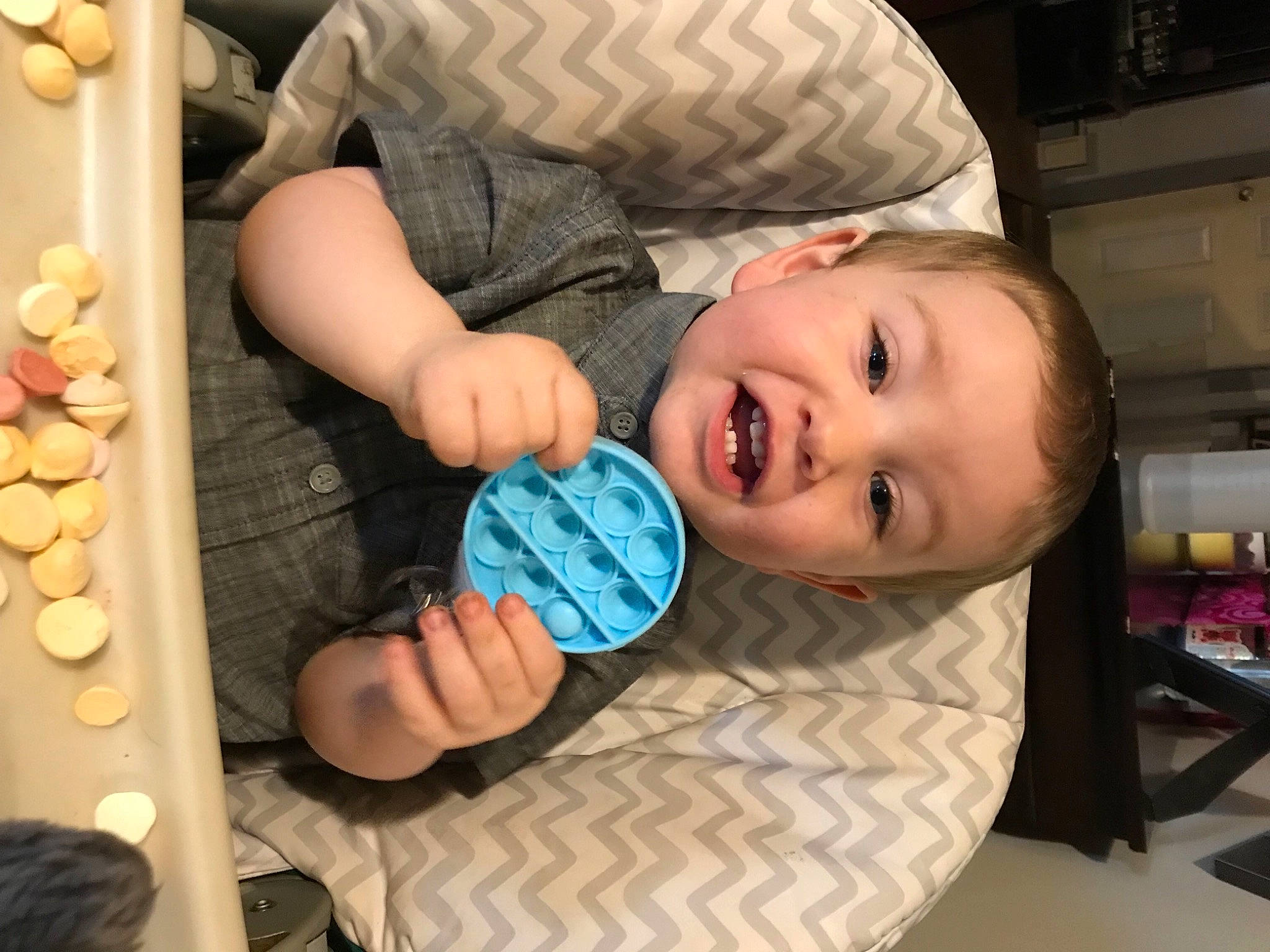 Jessie is registered to the contest to win money with this photo: baby, baby_products, baby_toddler_clothing, cheek, child, comfort, finger, fun, hand, happy, leg, mouth, nail, person, product, room, skin, smile, thumb, toddler
