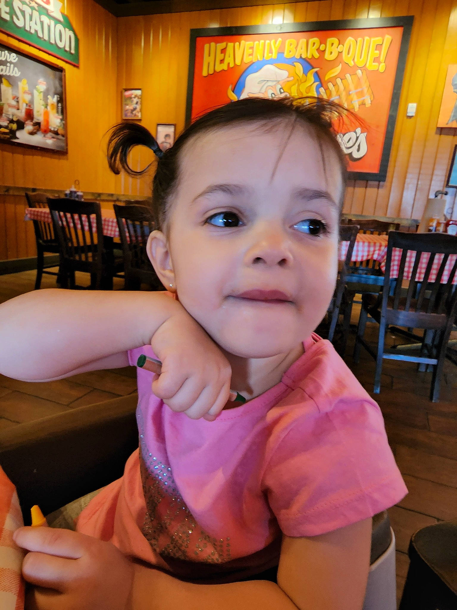 Angela joined the competition — help win amazing prizes! baby, chair, cheek, child, eyelash, fashion_accessory, fun, gesture, happy, leisure, people, person, picture_frame, room, sitting, skin, table, thumb, toddler, vacation