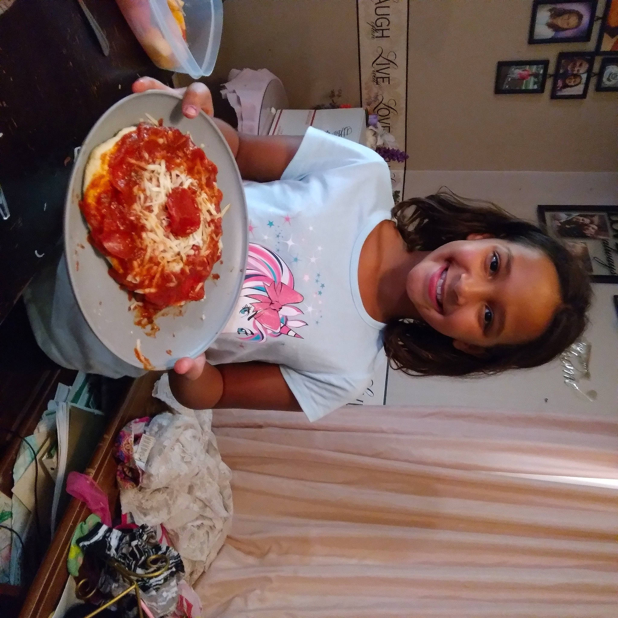 Kaylie joined the competition — help win amazing prizes! baked_goods, baking, breakfast, comfort_food, cooking, cuisine, dish, fast_food, finger_food, food, ingredient, italian_food, joy, junk_food, person, picture_frame, pizza, plate, recipe, smile