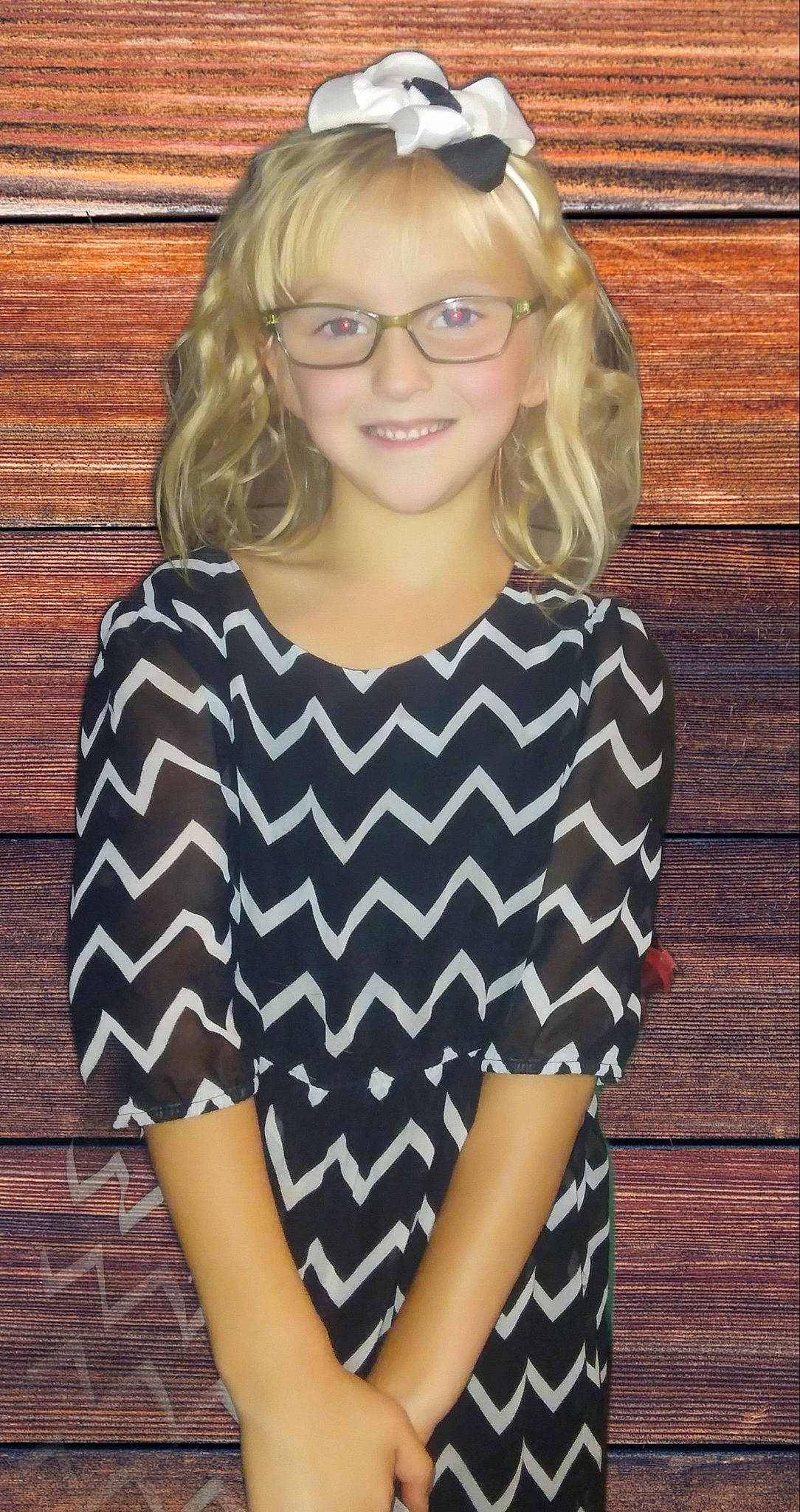 Mariah joined the competition — help win amazing prizes! baby_toddler_clothing, bangs, blond, brown_hair, child, chin, day_dress, eyewear, face, glasses, hair, happy, head, joy, layered_hair, pattern, person, sleeve, smile, t_shirt