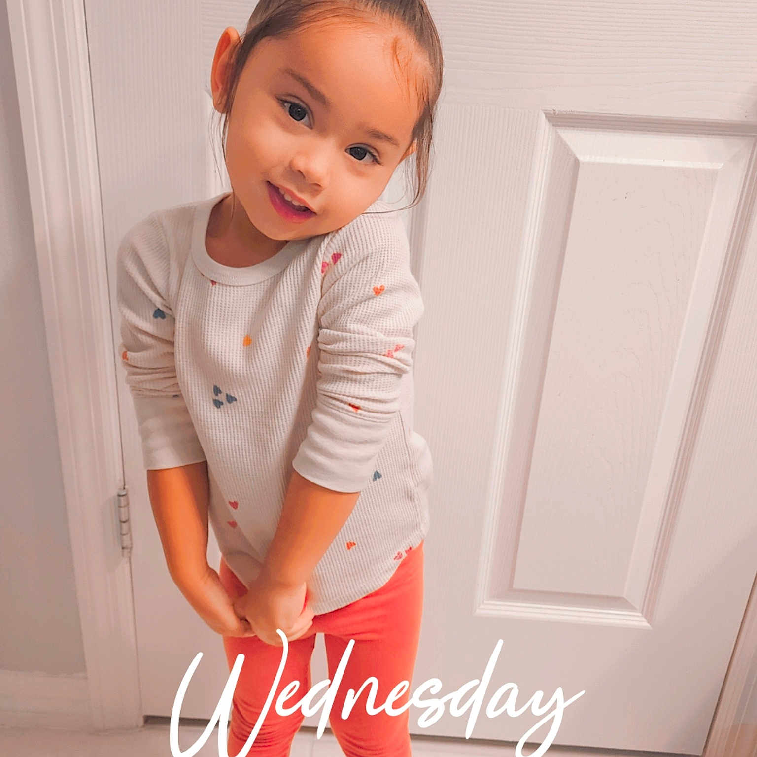 Makayla is registered to the contest to win money with this photo: accessories, baby, blouse, clothing, door, face, hair, happy, head, indoors, interiordesign, longsleeve, pants, person, photography, portrait, shirt, sleeve, smile, t_shirt