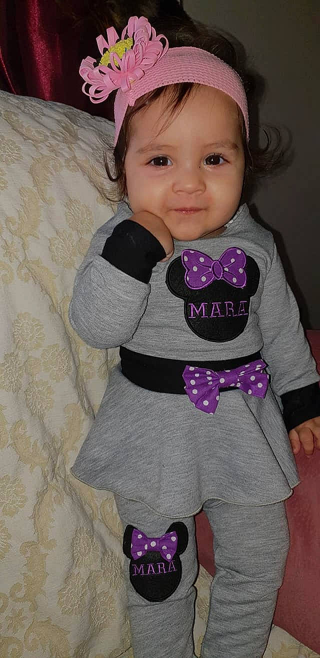 Mara joined the competition — help win amazing prizes! baby_products, baby_toddler_clothing, cheek, child, hair_accessory, headband, person, pink, product, purple, toddler