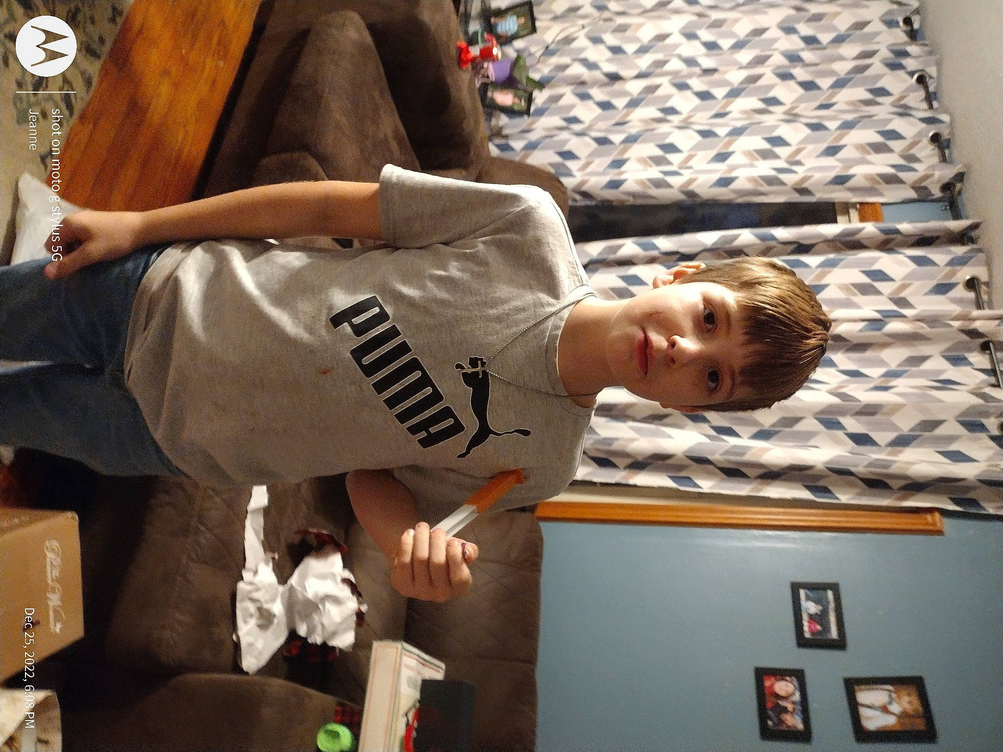 Brantley joined the competition — help win amazing prizes! arm, child, comfort, elbow, flooring, fun, happy, joint, muscle, pattern, person, room, shorts, smile, t_shirt, toddler, wood, wrist