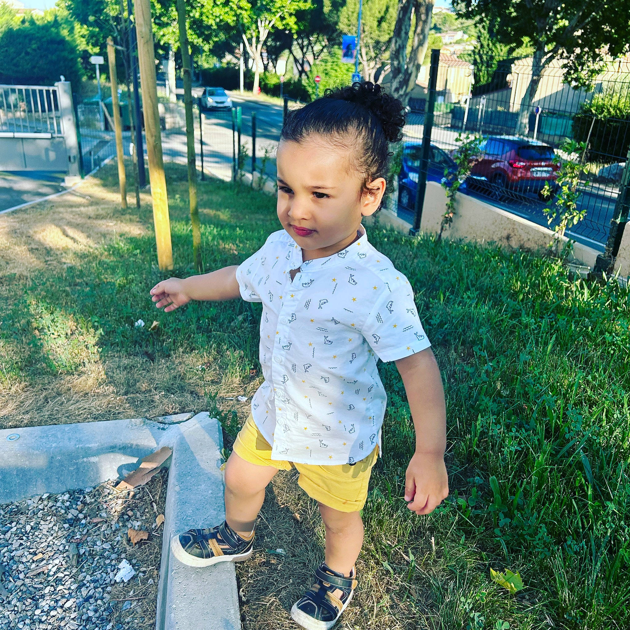 Adam participe au concours pour gagner de l'argent avec cette photo : child, fun, grass, happy, leaf, leisure, morning, people_in_nature, person, plant, public_space, recreation, shorts, sleeve, smile, summer, t_shirt, tints_and_shades, toddler, tree