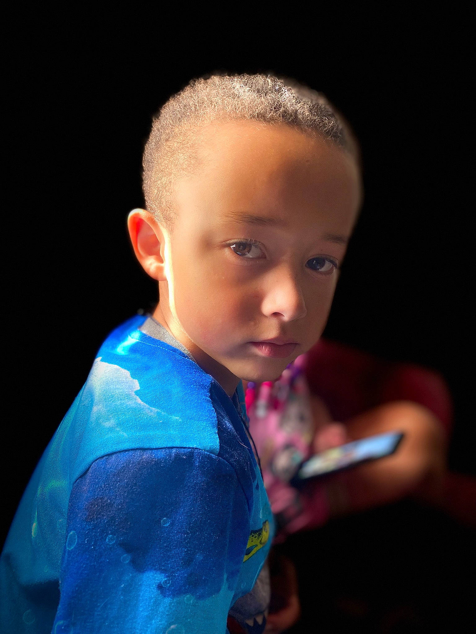 Kameron joined the competition — help win amazing prizes! buzz_cut, child, chin, darkness, electric_blue, entertainment, event, fashion_design, flash_photography, fun, hairstyle, happy, jewellery, performance, person, personal_protective_equipment, portrait_photography, t_shirt, toddler