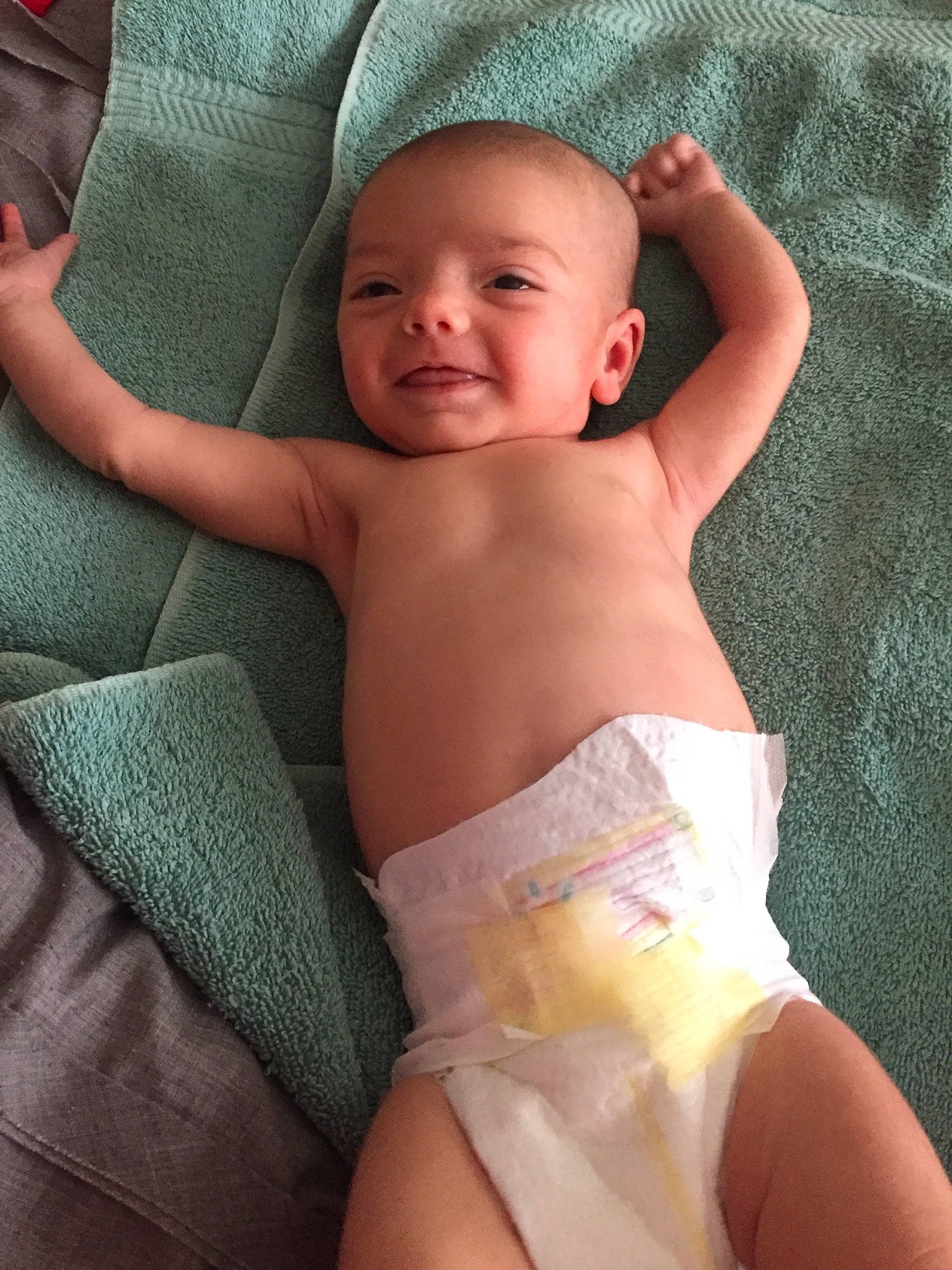 Landry joined the competition — help win amazing prizes! abdomen, arm, cheek, child, diaper, finger, girl, hand, human_hair_color, infant, leg, mouth, person, skin, toddler, trunk