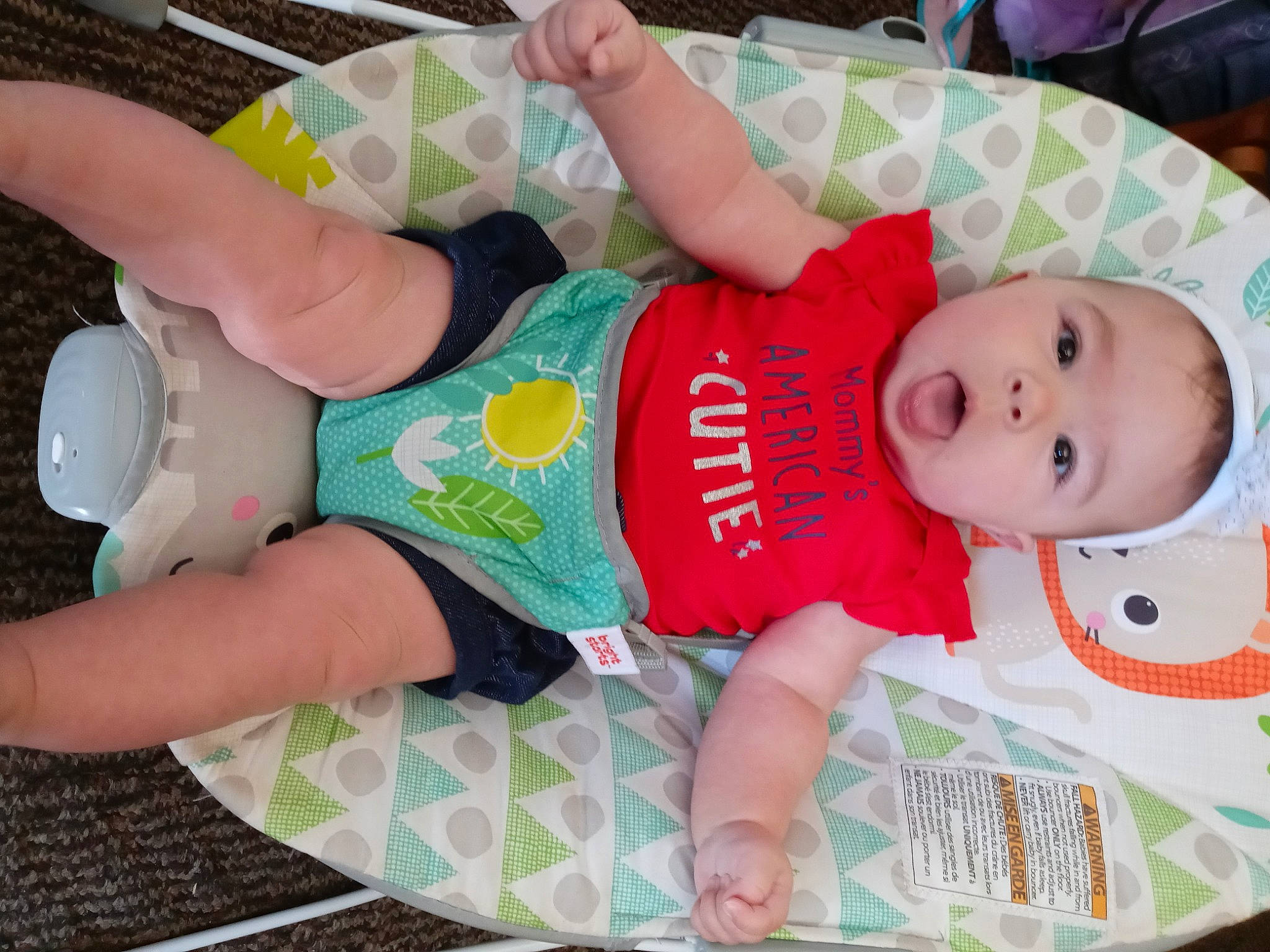 Claudia joined the competition — help win amazing prizes! baby, baby_products, baby_toddler_clothing, child, diaper, finger, foot, hand, happy, human_leg, leg, nail, pattern, person, skin, sleeve, smile, sock, surprise, thigh