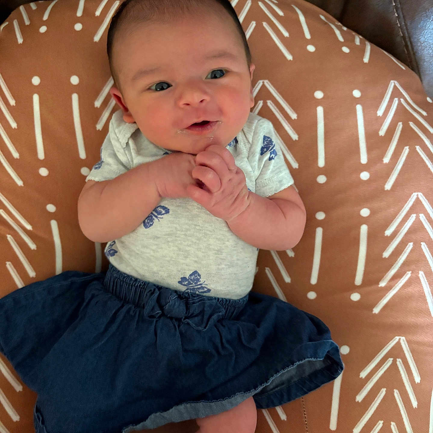 Emilia is registered to the contest to win money with this photo: baby, bed, clothing, couch, cushion, dress, face, furniture, head, homedecor, newborn, pants, person, photography, portrait, shorts, sitting, skirt, sleeping, t_shirt