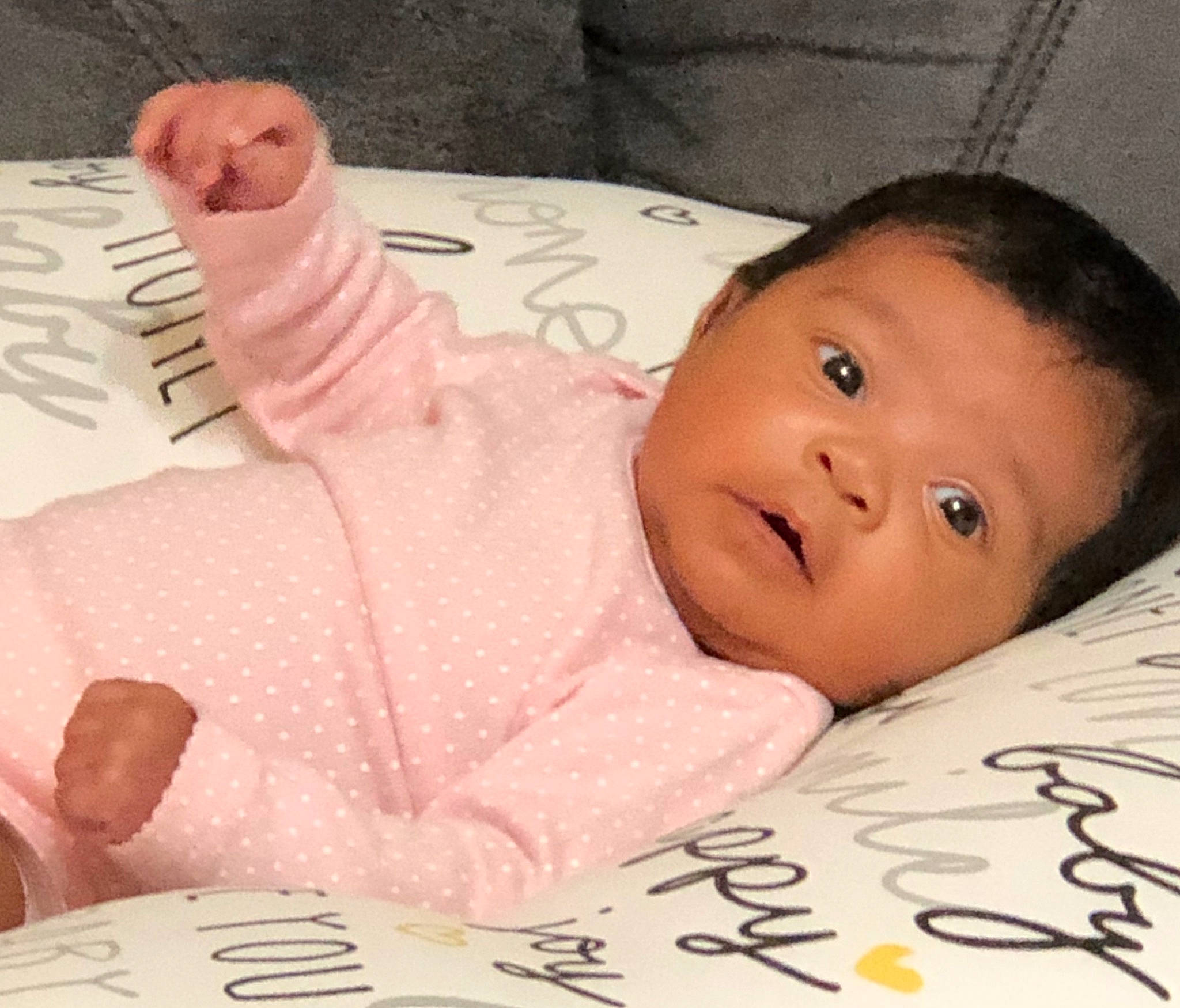 Kaleah joined the competition — help win amazing prizes! baby, baby_sleeping, bedtime, birth, cheek, child, nose, person, skin, toddler