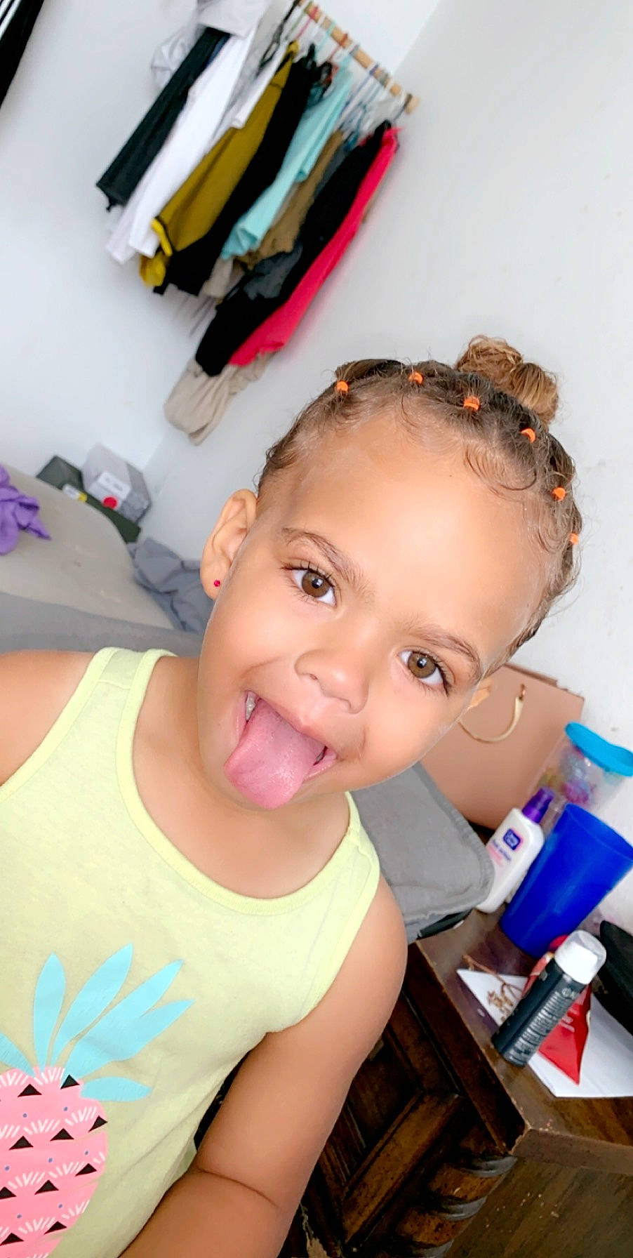 Ava joined the competition — help win amazing prizes! baby, black_hair, cheek, child, ear, eyebrow, face, finger, forehead, hair, hair_accessory, hairstyle, head, lip, mouth, neck, nose, person, skin, smile