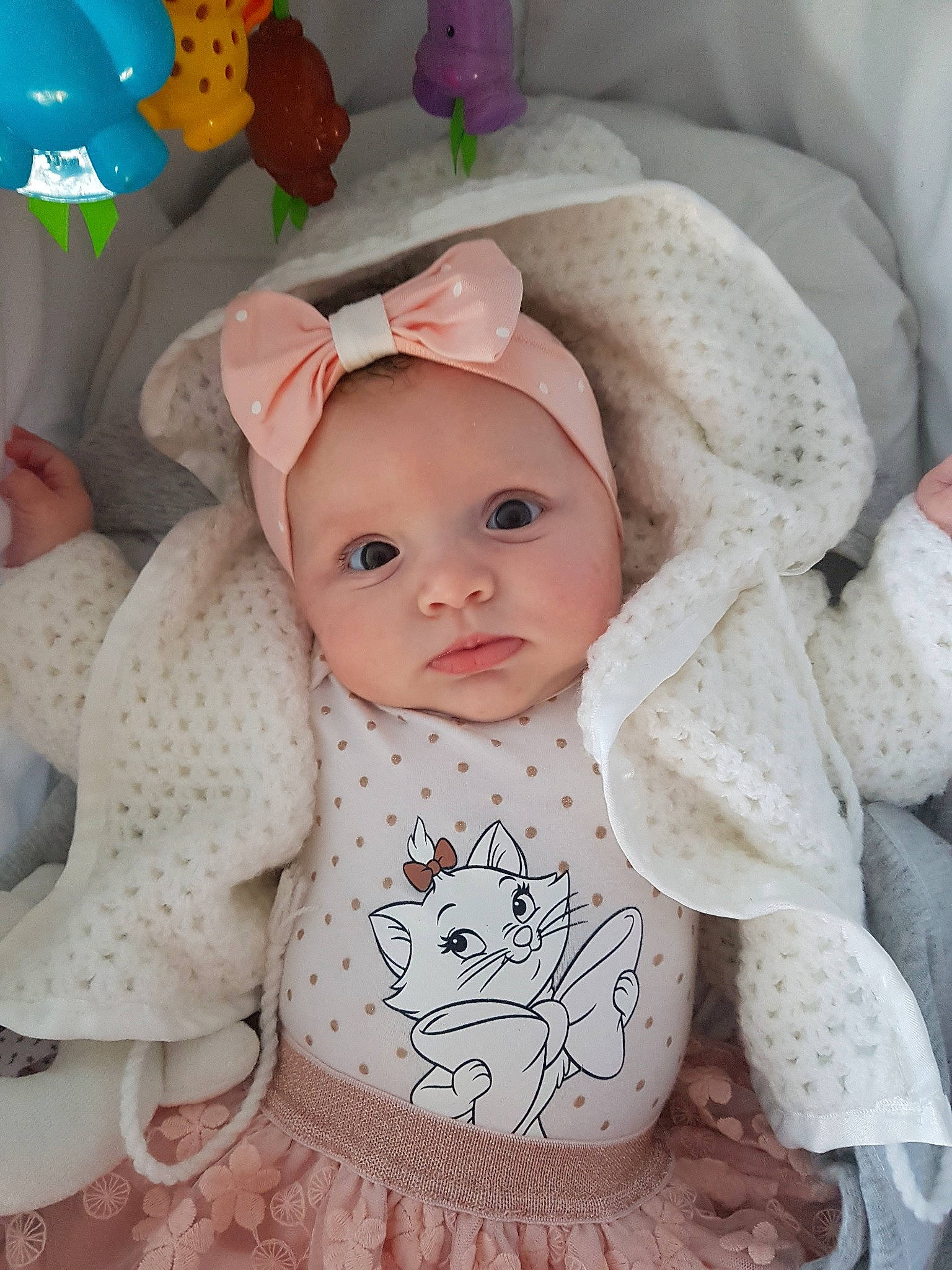 Tahlia a rejoint le concours — aidez-le/la à gagner de superbes lots ! baby, cheek, child, doll, face, head, headgear, headwear, knitting, pattern, person, pink, skin, toddler, toy