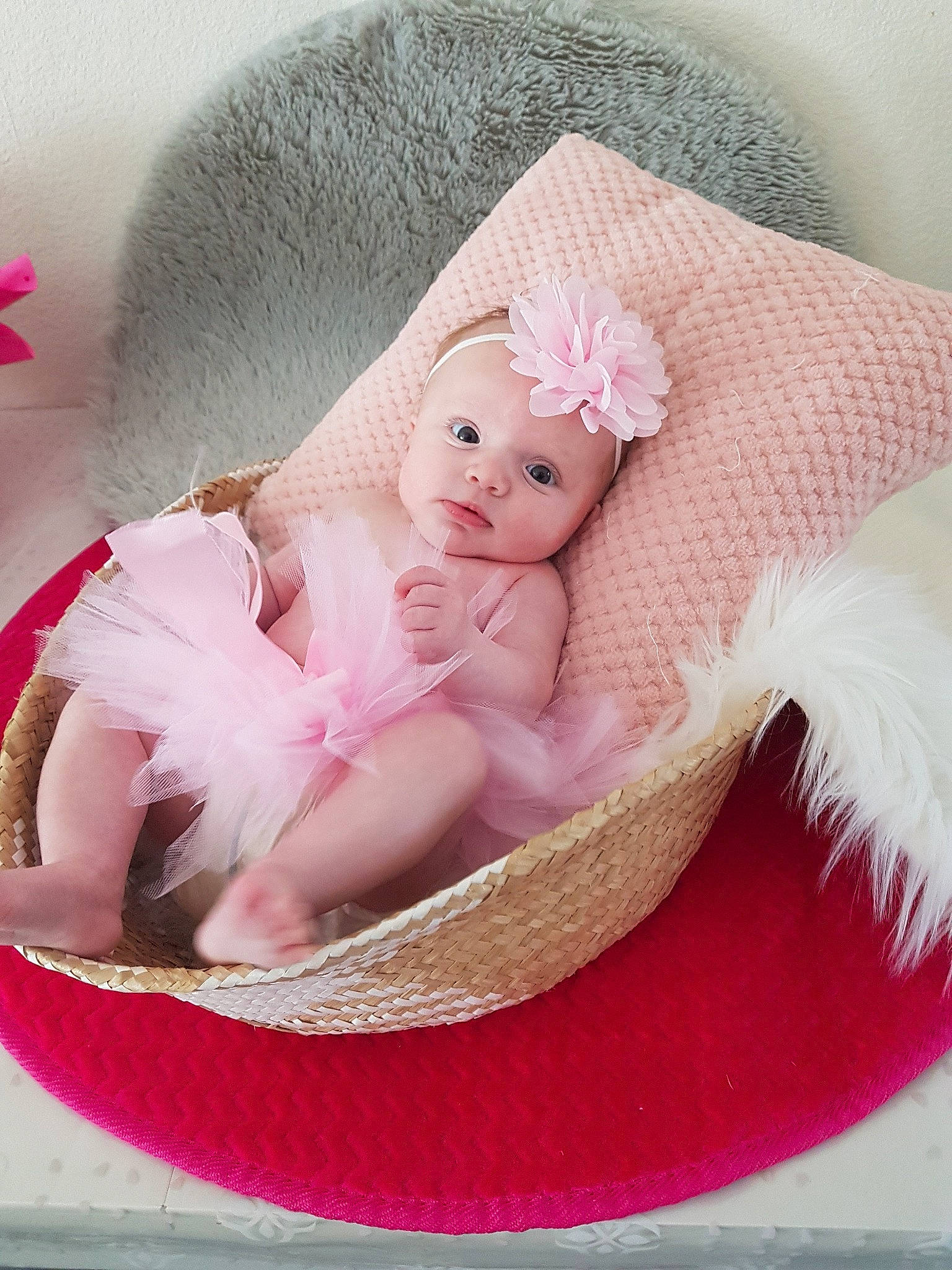 Tahlia participe au concours pour gagner de l'argent avec cette photo : baby, baby_products, child, doll, headwear, person, pink, product, skin