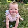 Bree joined the competition — help win amazing prizes! baby, bubbles, child, crawling, cute, face, feet, fern, grass, greenery, hands, happy, infant, nature, outdoor, pink_clothing, playful, smile, sunlight, tuft_of_hair