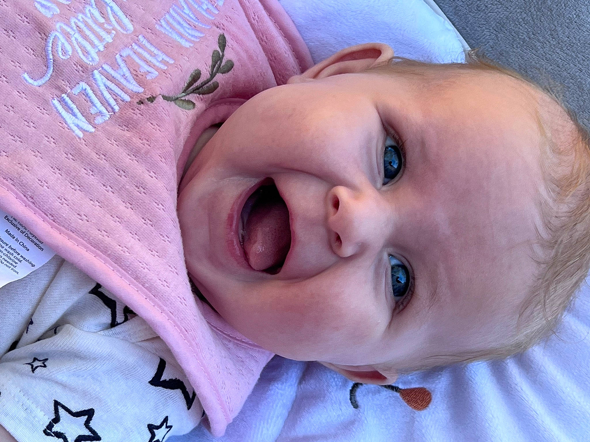 Presley joined the competition — help win amazing prizes! baby, baby_toddler_clothing, beauty, cheek, child, chin, eyebrow, eyelash, facial_expression, happy, headgear, iris, lip, mouth, nose, person, pink, skin, smile, textile