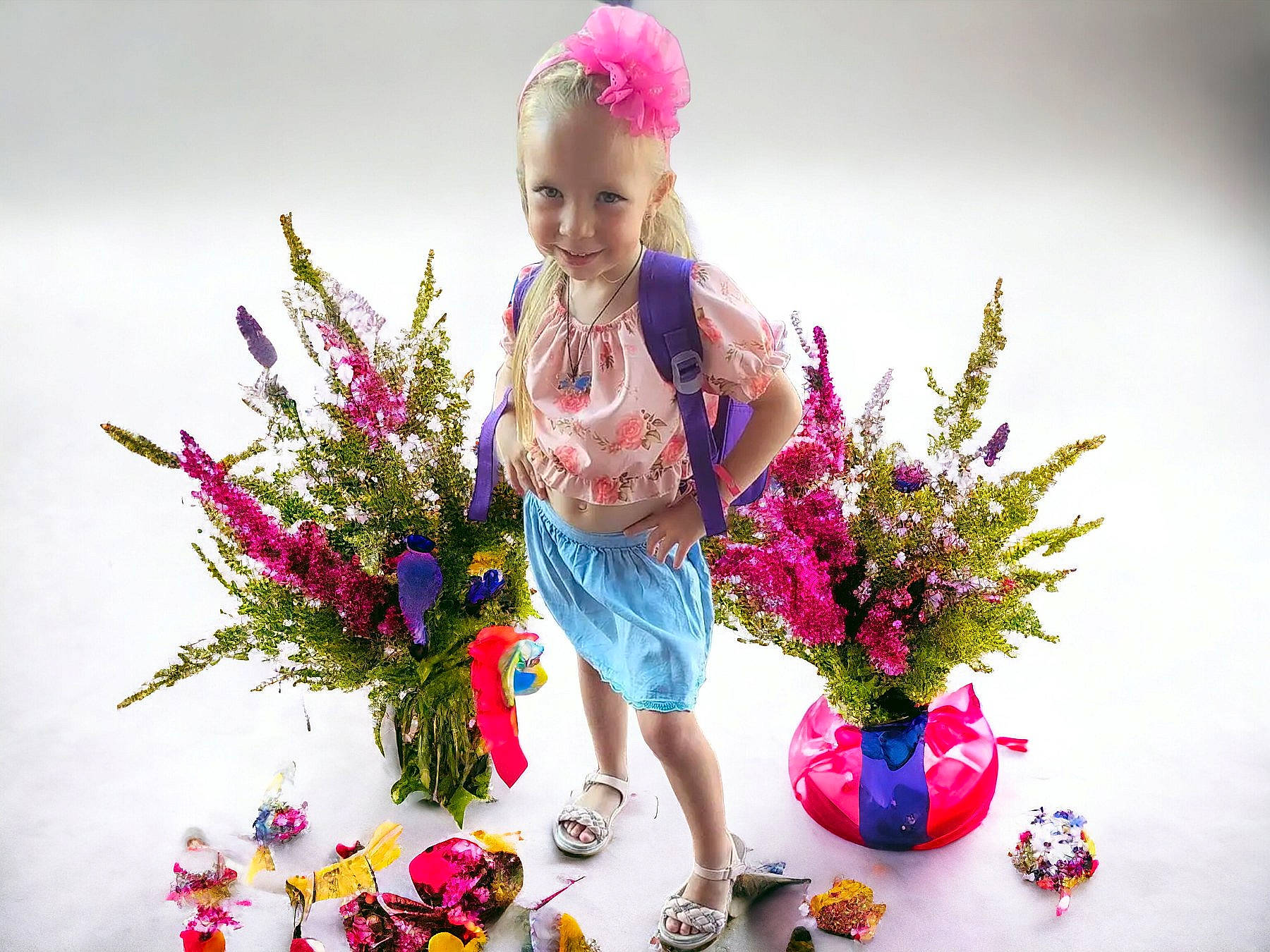 Ilyana participe au concours pour gagner de l'argent avec cette photo : botany, bouquet, cut_flowers, event, floral_design, floristry, flower, flower_arranging, flowerpot, fun, grass, happy, joy, morning, person, petal, pink, plant, purple, smile