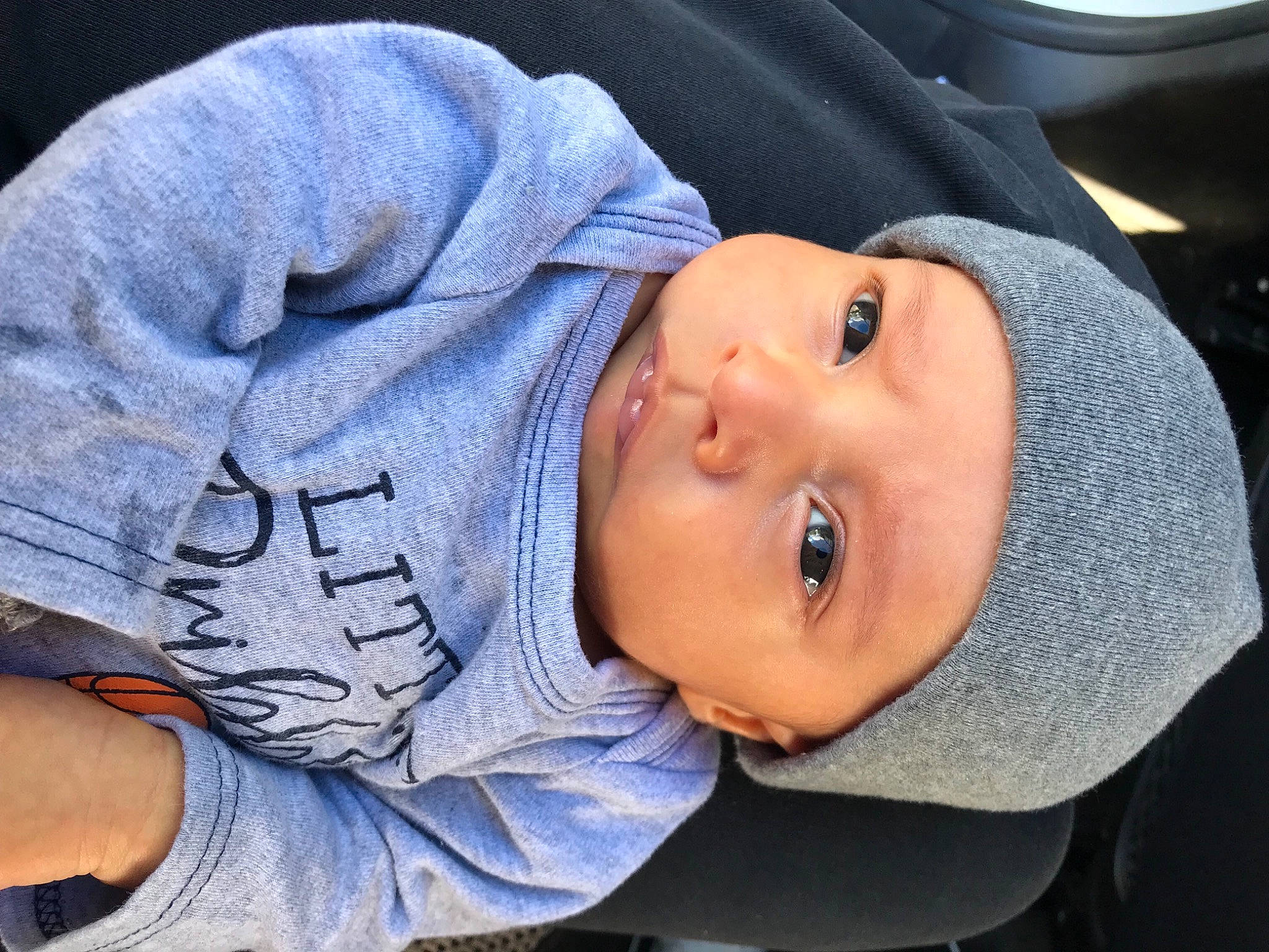 Levi joined the competition — help win amazing prizes! baby, baby_toddler_clothing, cap, cheek, child, comfort, cool, electric_blue, facial_expression, fun, headgear, headwear, lip, mouth, nose, person, plant, skin, sleeve, smile