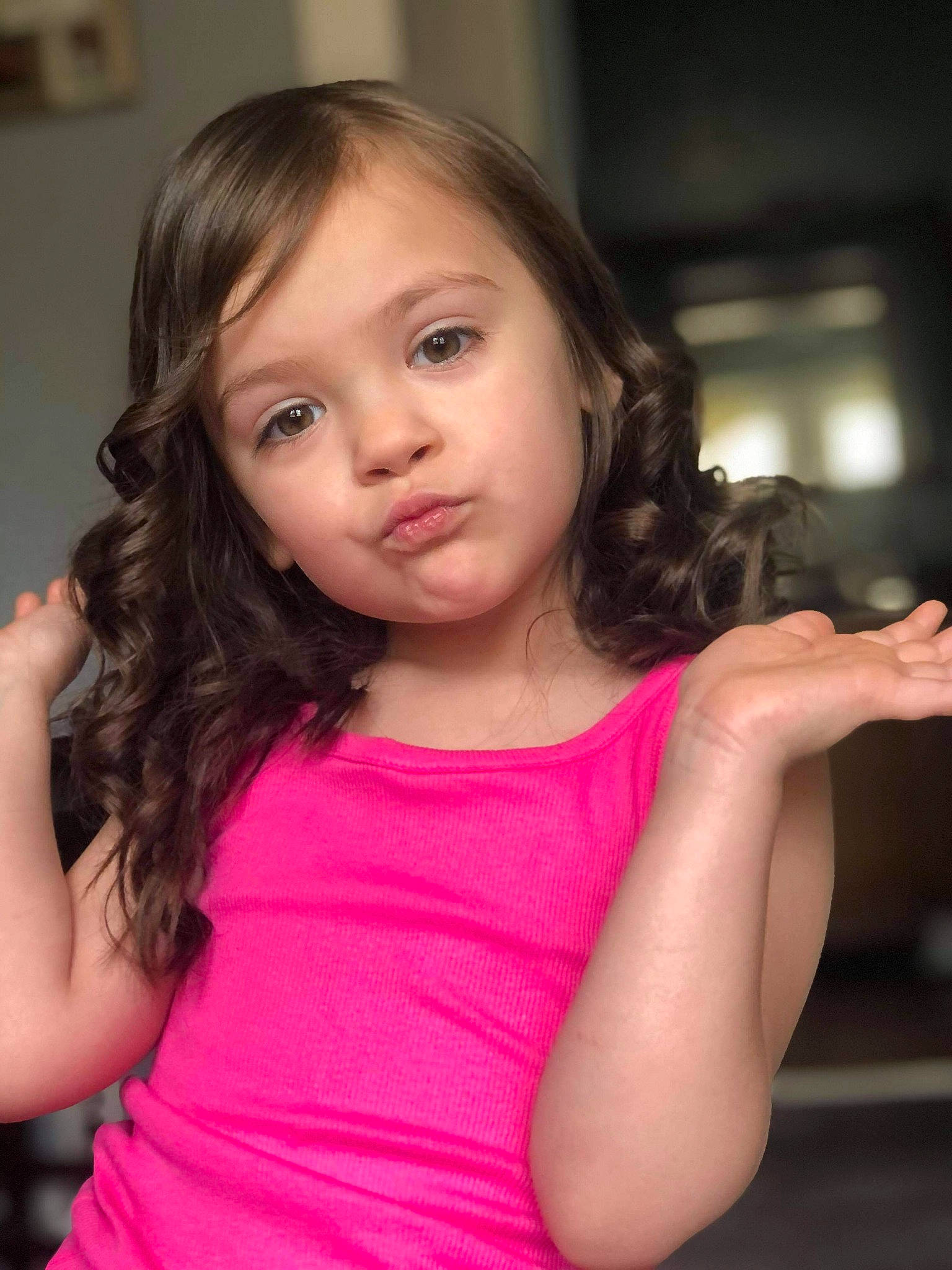 Ariana joined the competition — help win amazing prizes! black_hair, cheek, chin, eyebrow, eyelash, facial_expression, flash_photography, fun, gesture, hairstyle, happy, iris, lip, mammal, neck, nose, person, shoulder, skin, sleeve