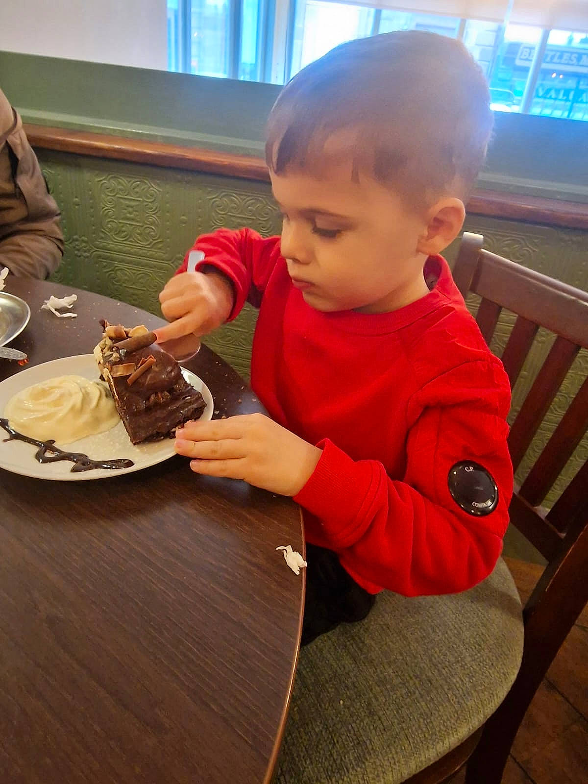 Angelo joined the competition — help win amazing prizes! baby, baby_toddler_clothing, baking, cake, chair, coffee_cup, comfort_food, dessert, dish, food, food_craving, furniture, ingredient, person, plate, saucer, serveware, sitting, table, tableware