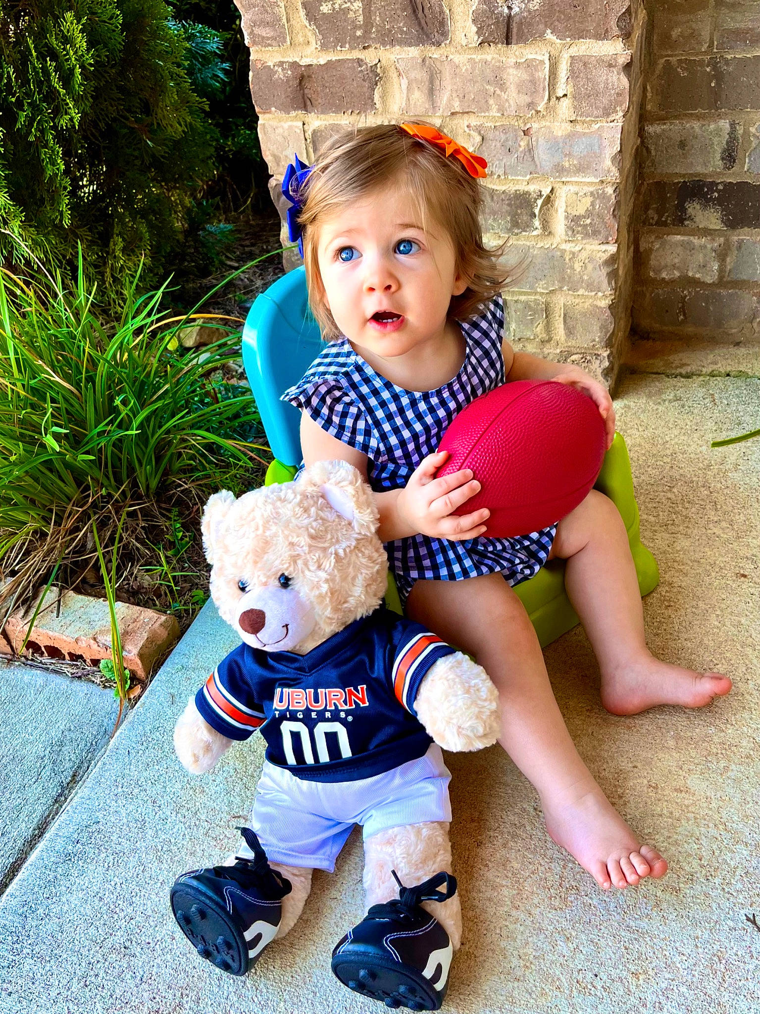 Madilyn joined the competition — help win amazing prizes! baby_toddler_clothing, child, electric_blue, eye, fun, grass, happy, head, human_leg, leisure, people_in_nature, person, plant, recreation, shoe, sneakers, summer, surprise, t_shirt, toddler